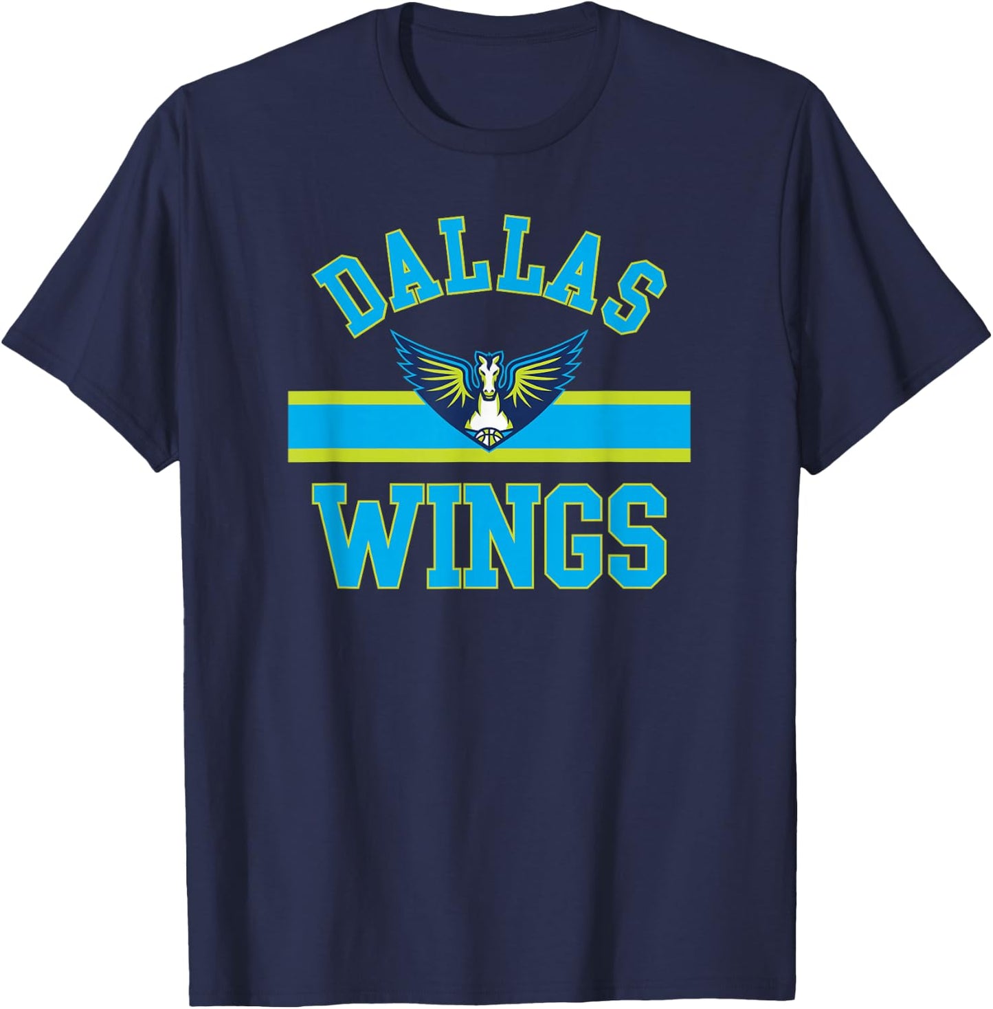 Dallas Wings WNBA Downtown - Black, Small, Classic Fit, Short Sleeve, , -Youth, Cotton Blend, Sports Fans, Adults T-Shirt - T-Shirt | Navy