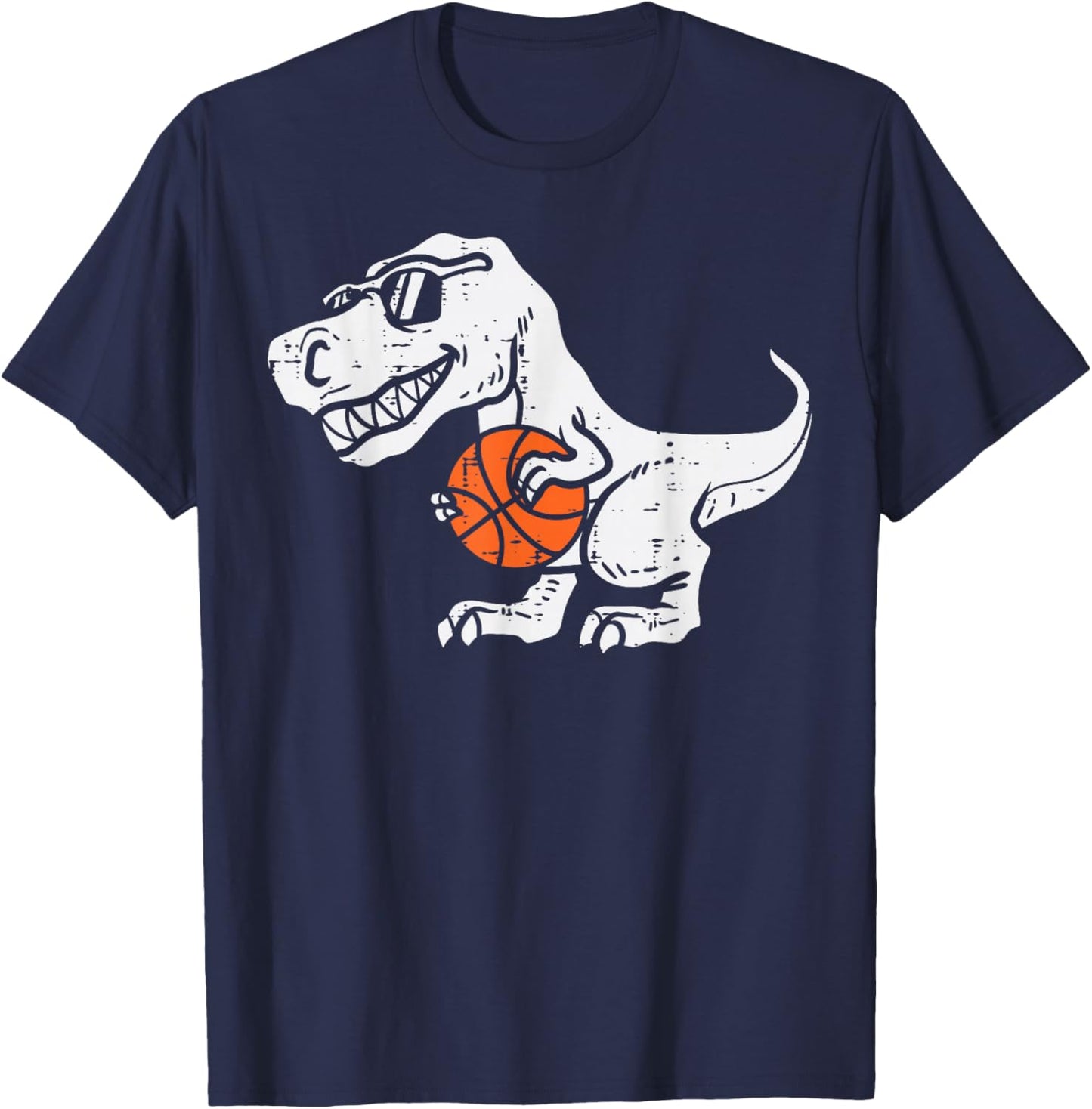 Trex Dinosaur Basketball Cute Sport Toddler Player Kids Boys T-Shirt - T-Shirt | Navy