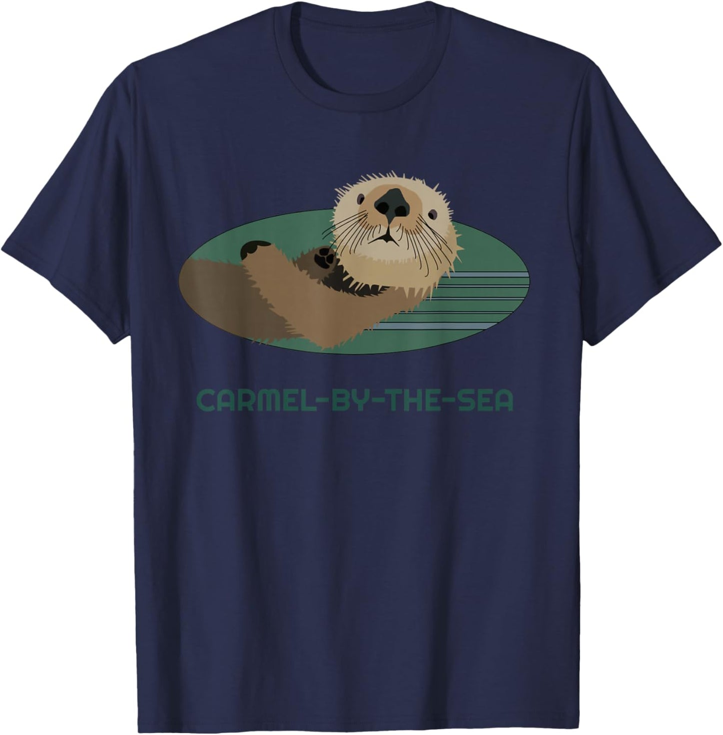 Cute Otter Carmel-by-the-Sea, California Coast Resident T-Shirt - T-Shirt | Navy