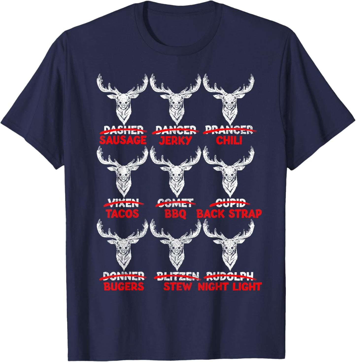 Funny Meat Eater Shirt, Deer Hunting Apparel Hunter Men Food T-Shirt - T-Shirt | Navy