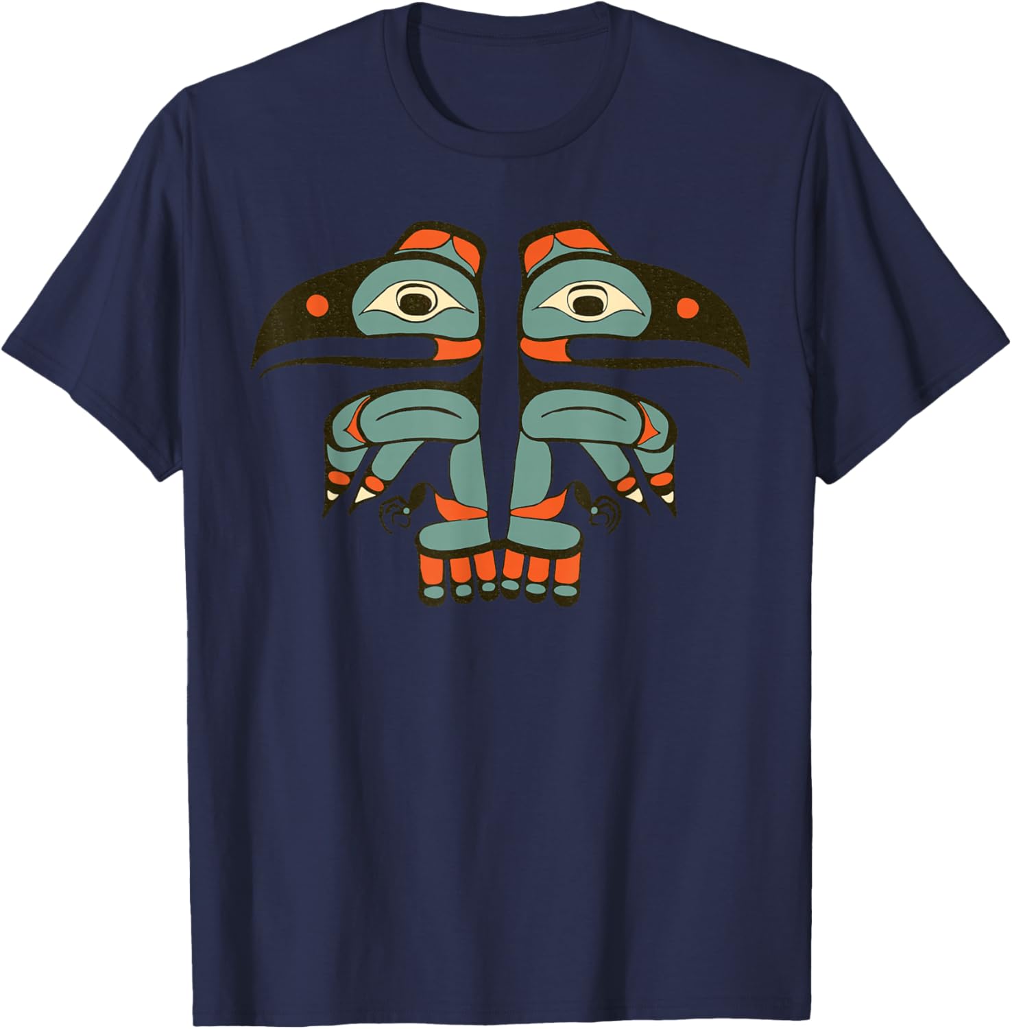 Thunderbird Northwest Art Native American Indian Tribe Style T-Shirt - T-Shirt | Navy