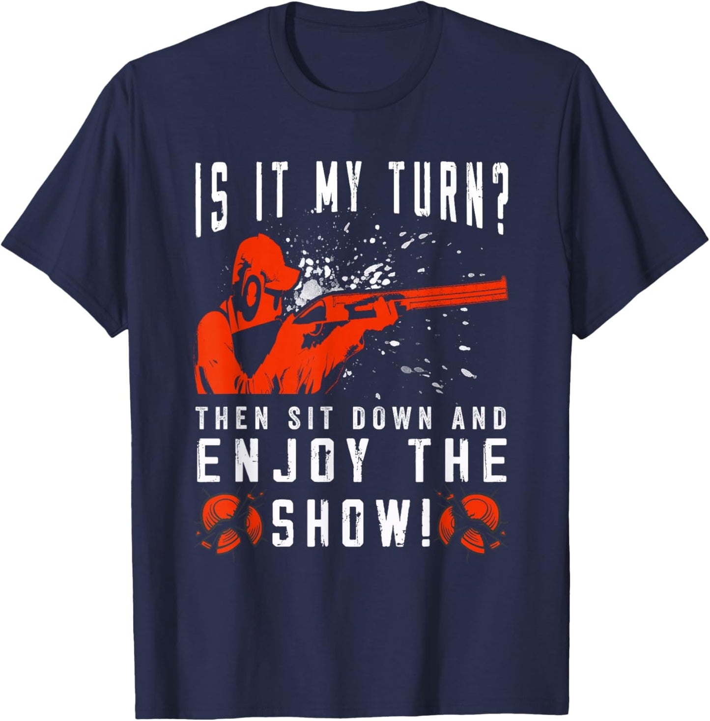 Skeet Shooter Funny Trap Shooting T-Shirt - T-Shirt | Navy