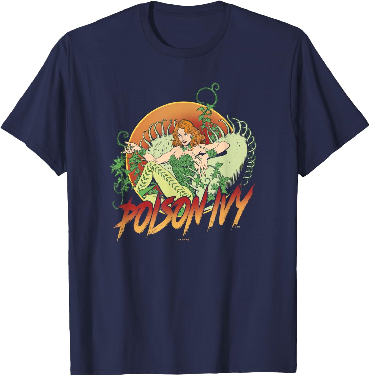 DC Comics Batman Poison Ivy Floral Poster T-Shirt - T-Shirt | Navy