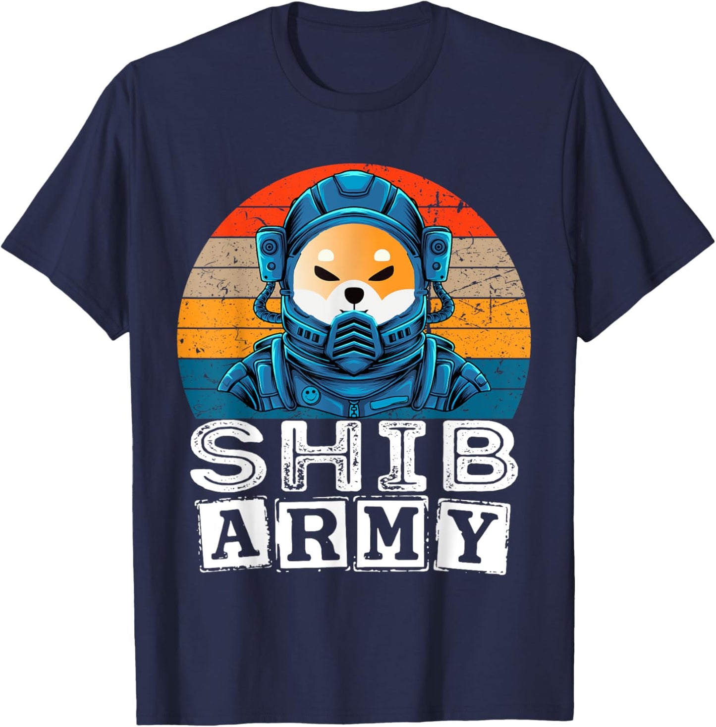 Cryptocurrency Shiba Inu Shib Army to the moon Crypto Meme T-Shirt - T-Shirt | Navy