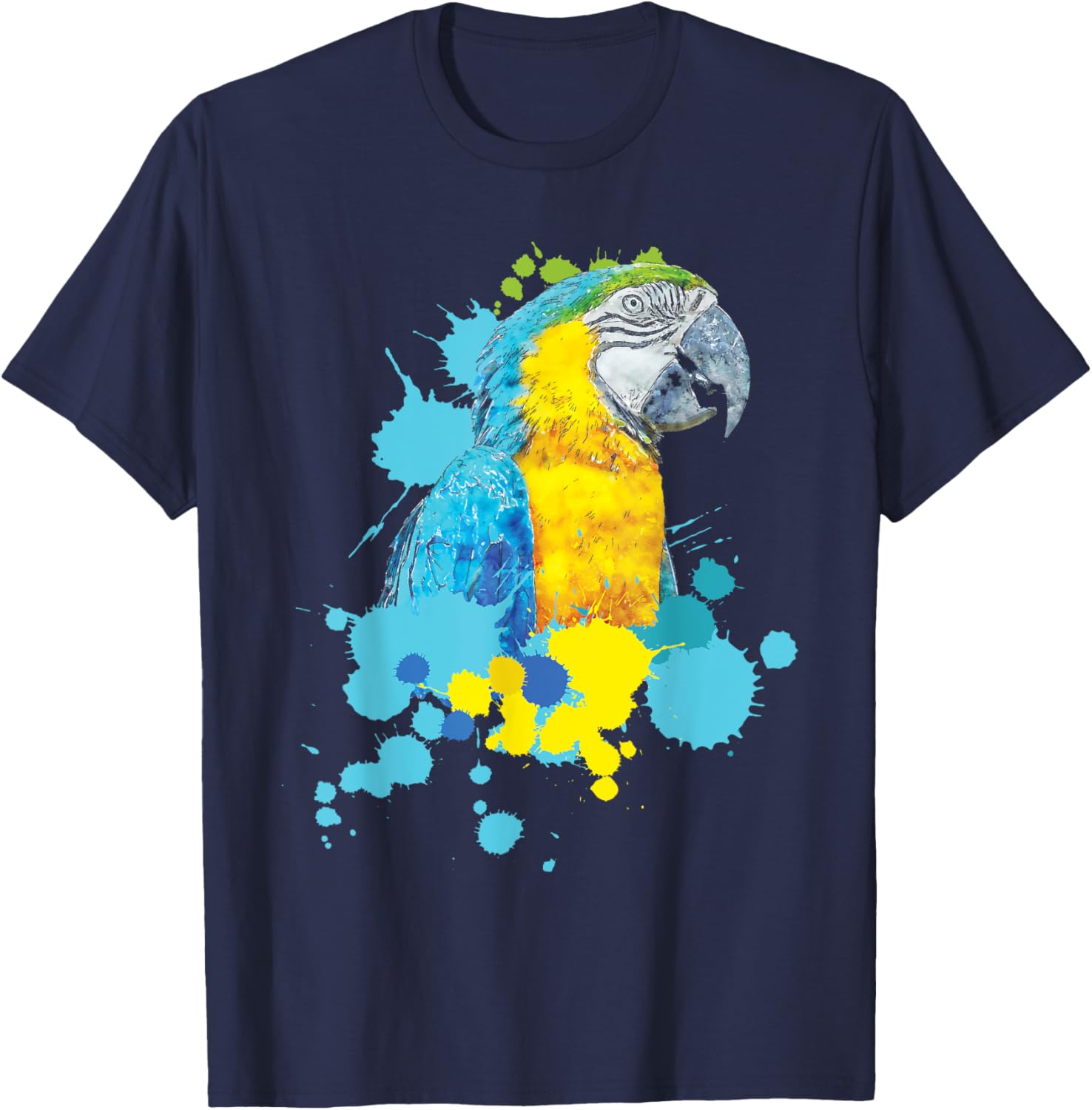 Artistic Macaw Art - Parrot Lover Birdwatcher Zookeeper T-Shirt - T-Shirt | Navy