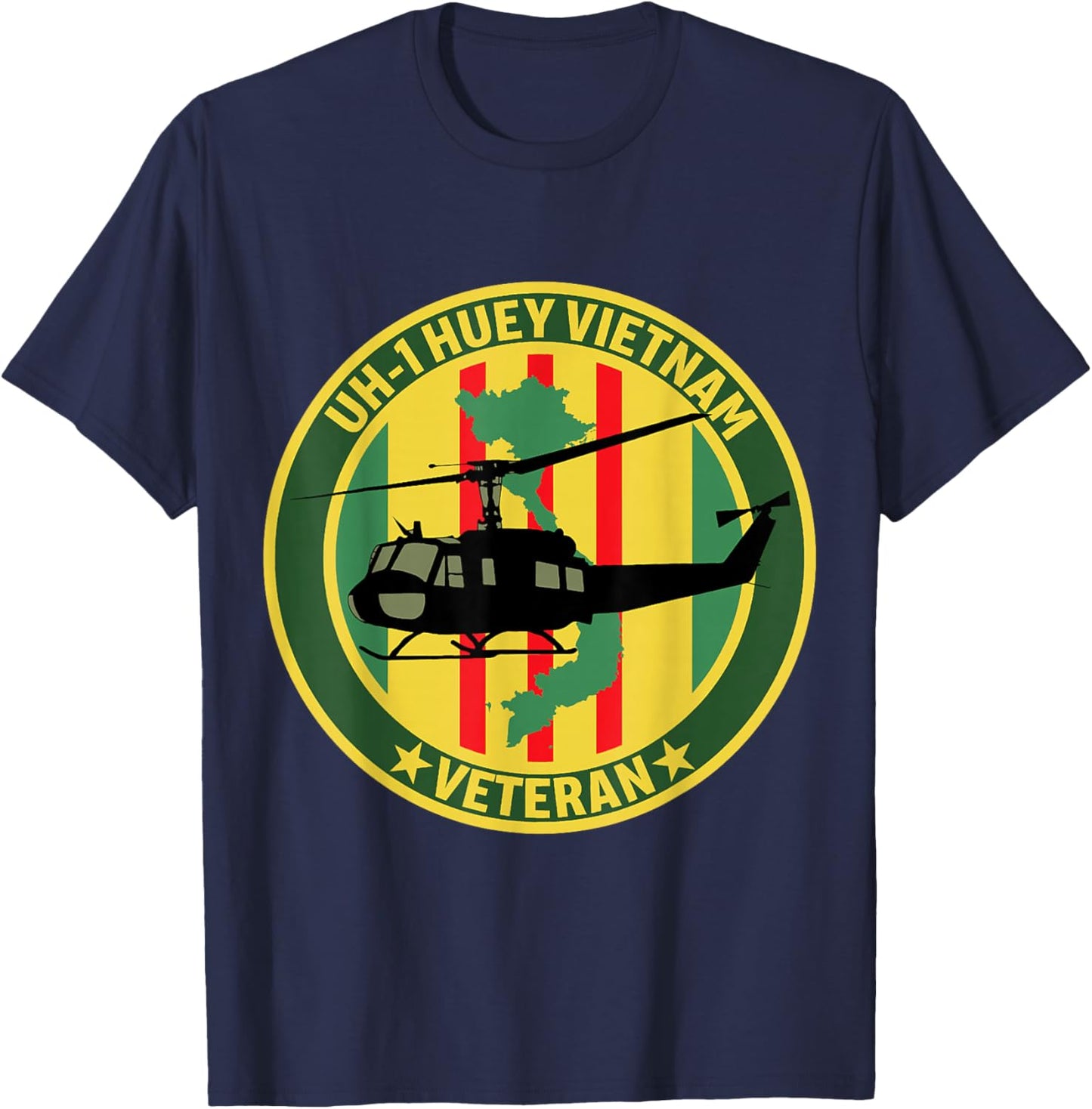 UH-1 Huey Helicopter Vietnam Veteran US Military Vet T-Shirt - T-Shirt | Navy