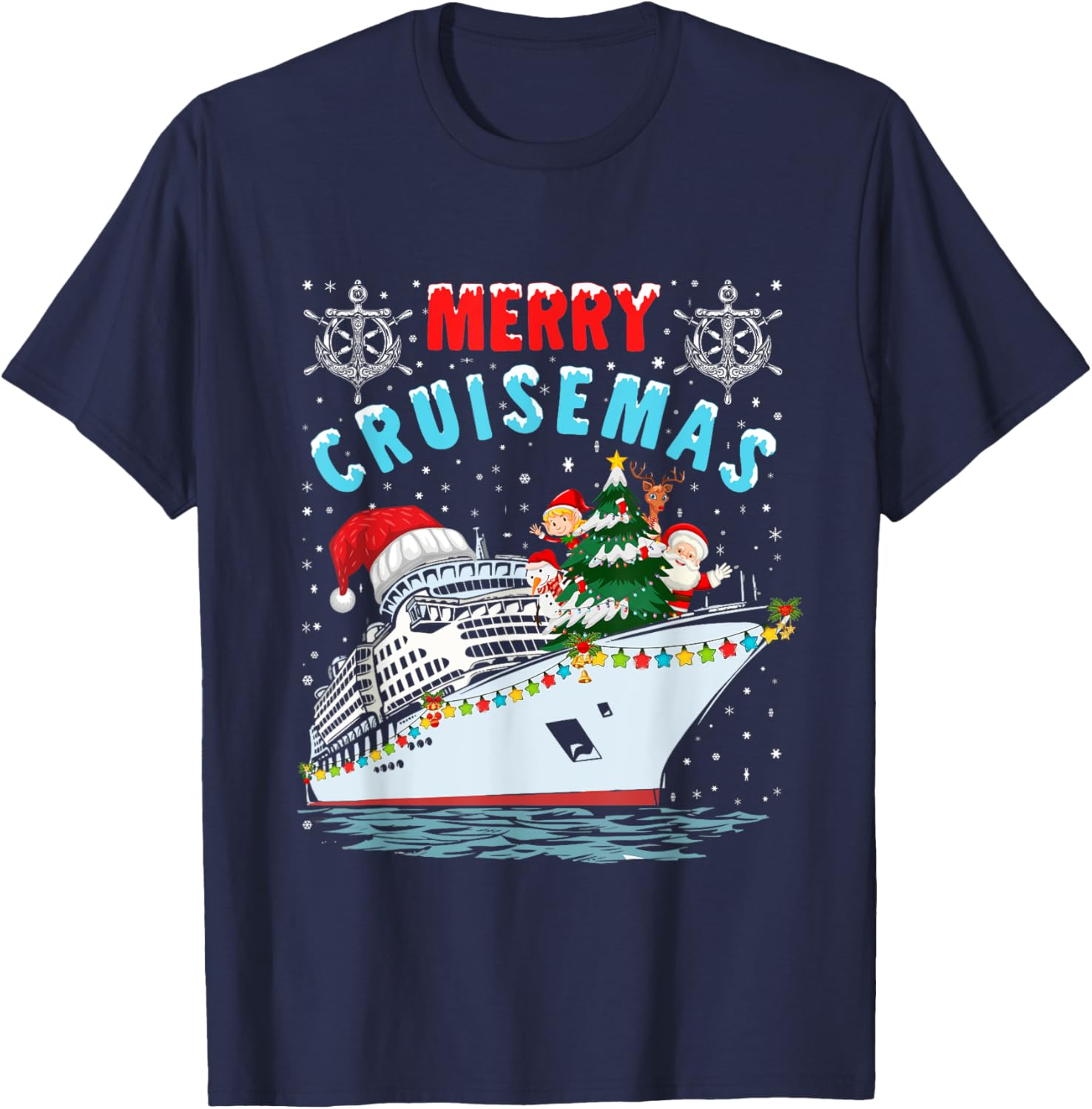 Merry Cruisemas Cruise Ship Family Christmas T-Shirt - T-Shirt | Navy