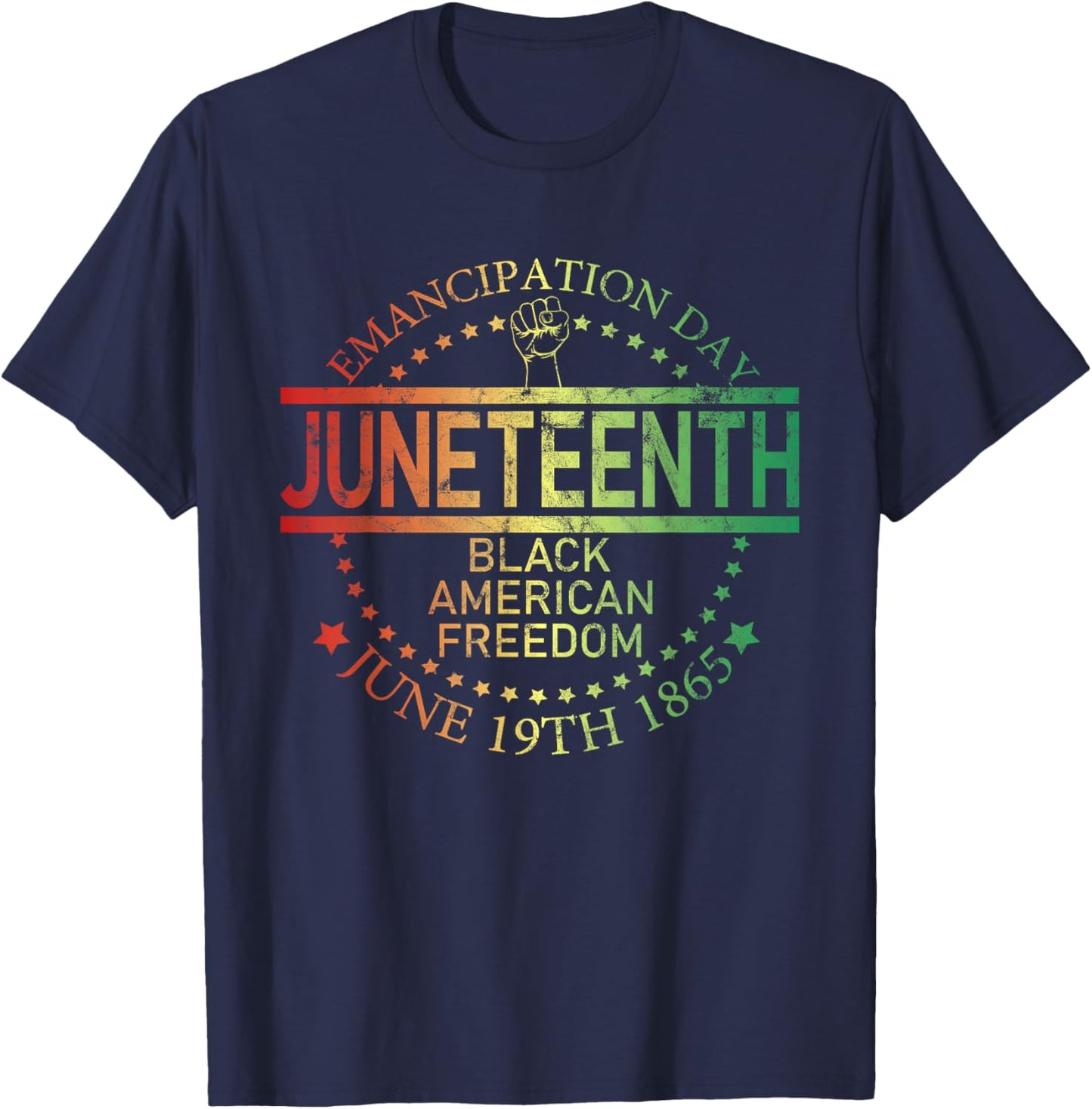 Juneteenth Black African Juneteenth & Black History T-Shirt - T-Shirt | Navy
