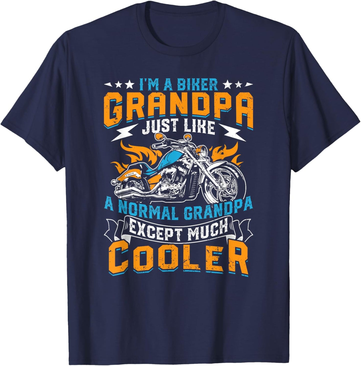 Cool grandpa motorcycle Gift T-Shirt - T-Shirt | Navy