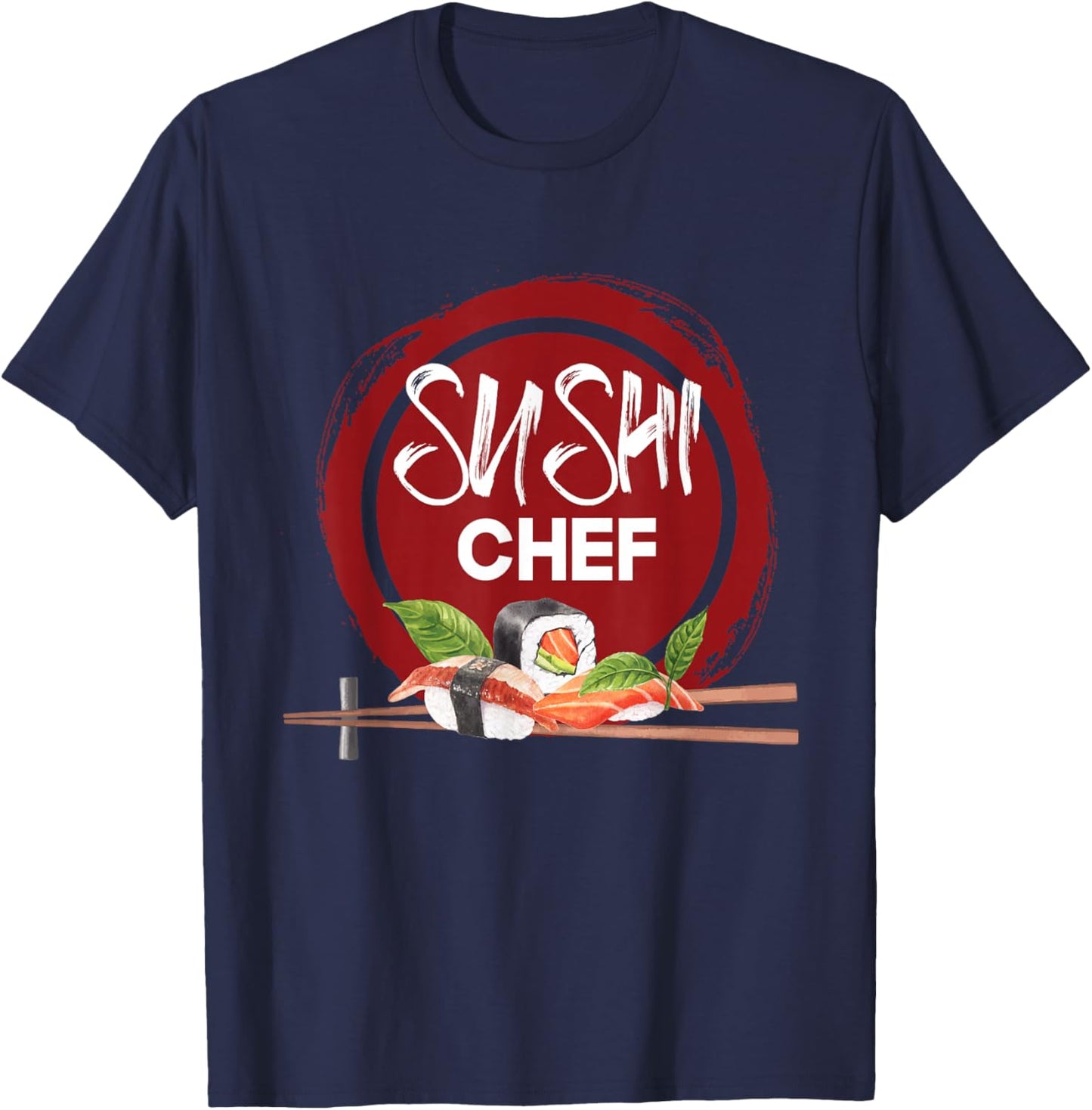 Sushi Chef - Anime Kawaii Japan Cuisine Chef Food Lover T-Shirt - T-Shirt | Navy