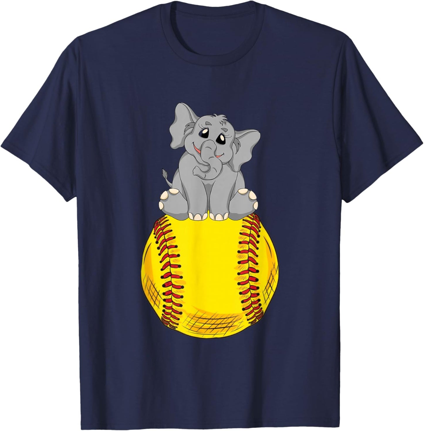 Fastpitch Elephant Funny Softball T-Shirt - T-Shirt | Navy