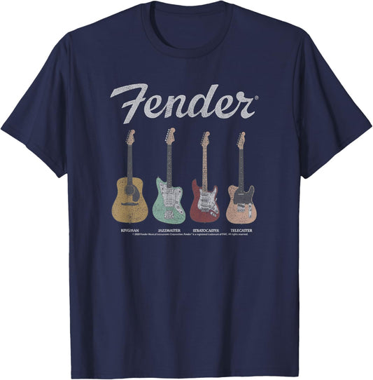 Fender Vintage Guitar Lineup Small T-Shirt - T-Shirt | Navy