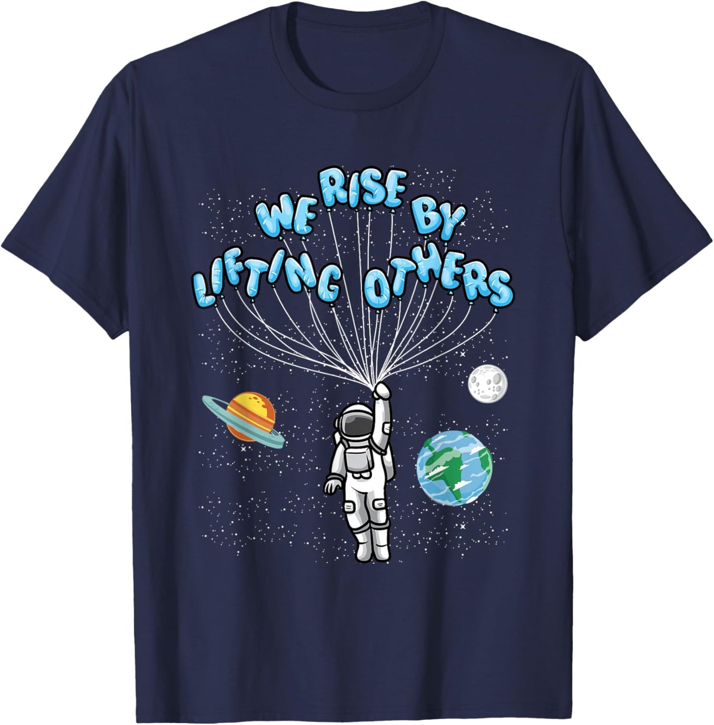 We Rise" Motivational Quote - Classic Fit, Short Sleeve, Adult T-Shirt - T-Shirt | Navy