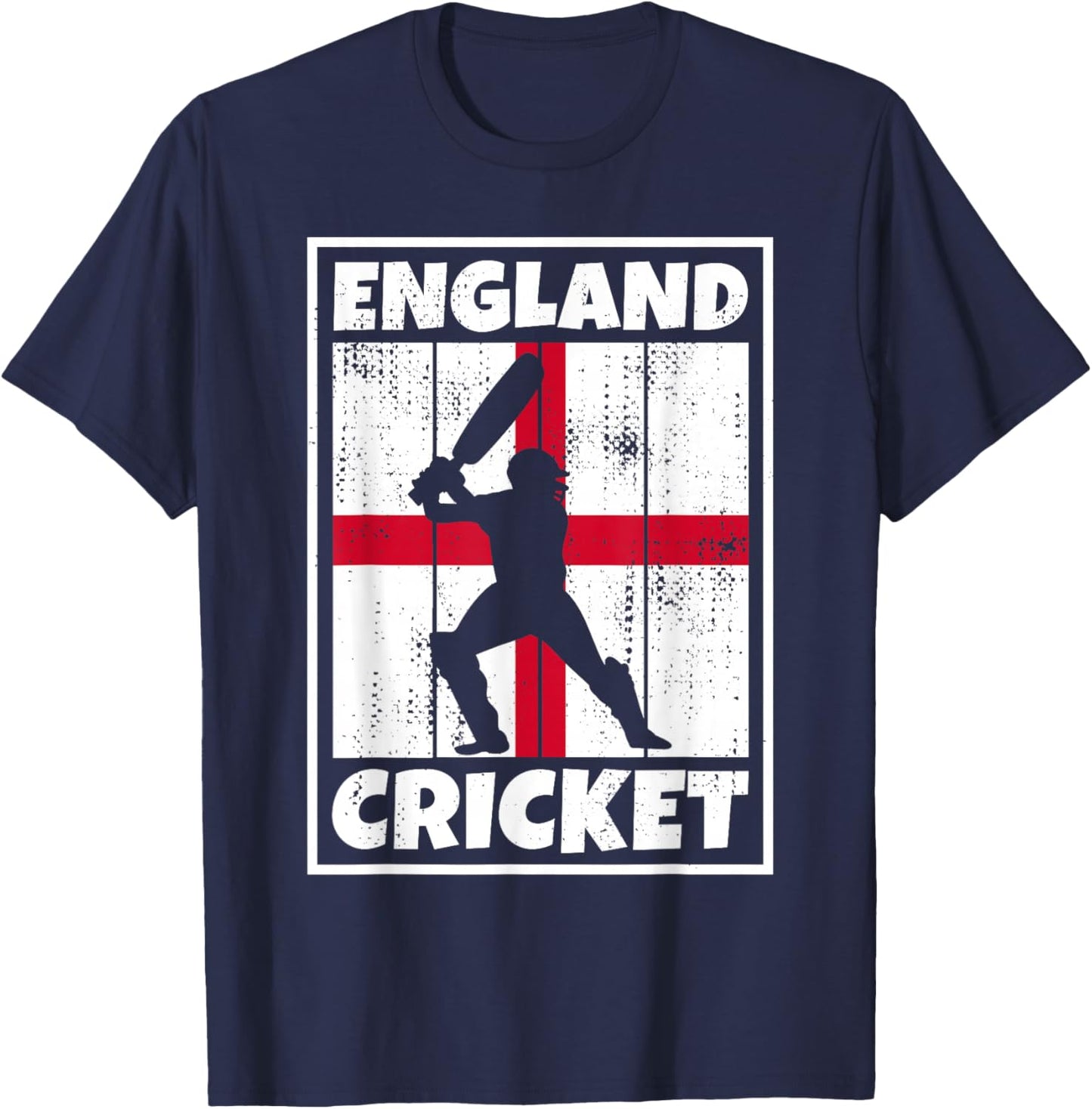 English Cricket Fan Flag of England Cricket T-Shirt - T-Shirt | Navy