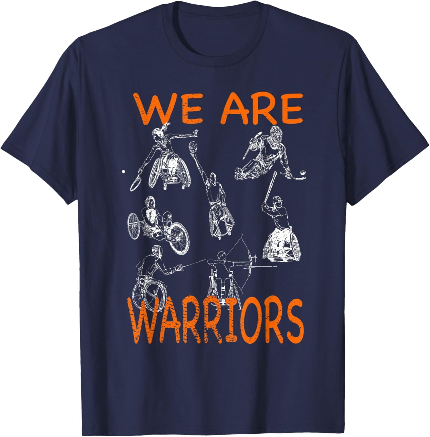 Adaptive Sports Wheelchair basketball tennis hockey fencing T-Shirt - T-Shirt | Navy