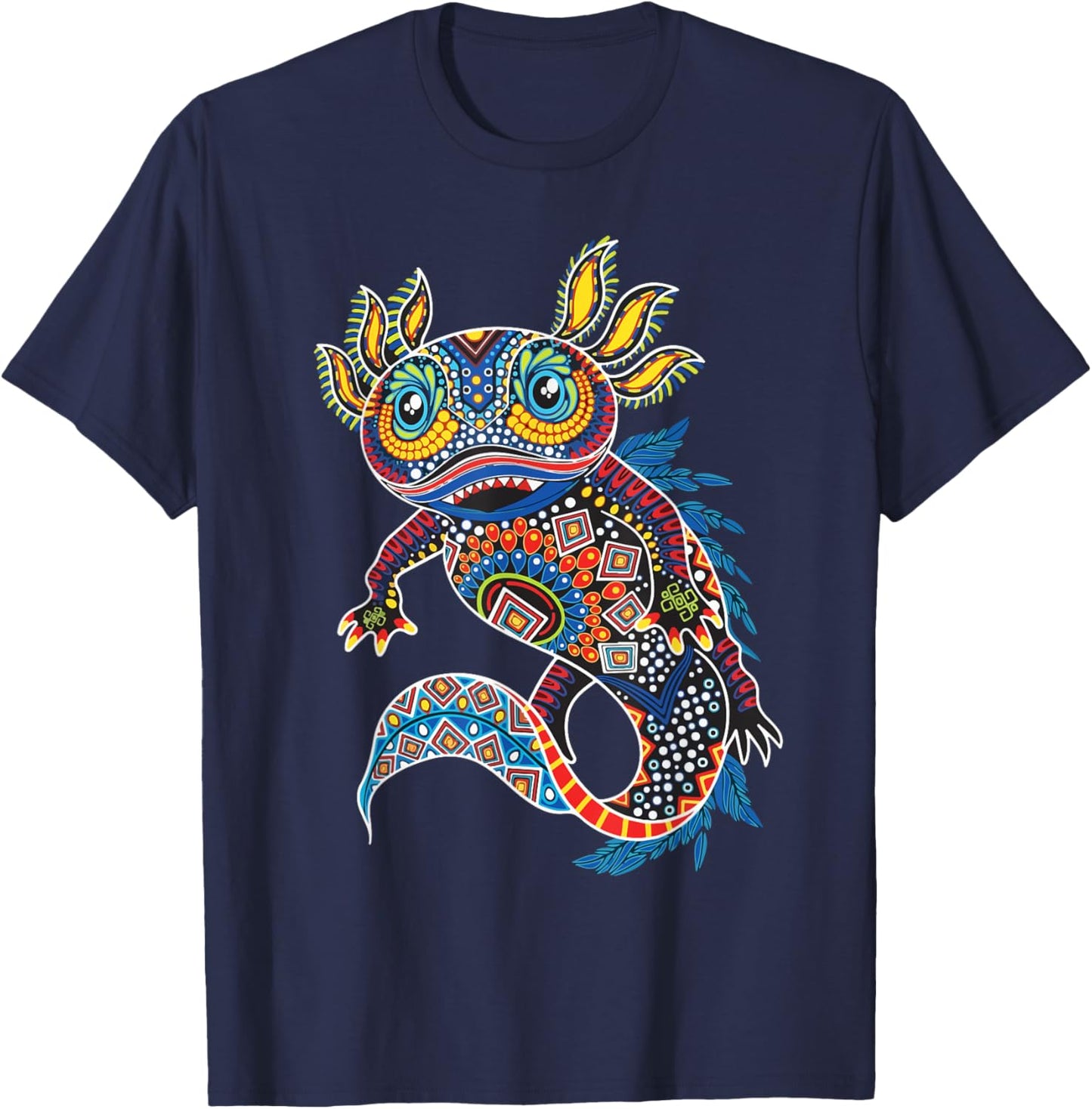 Ambystoma Mexicanum Salamander Mexican Design Cute Axolotl T-Shirt - T-Shirt | Navy