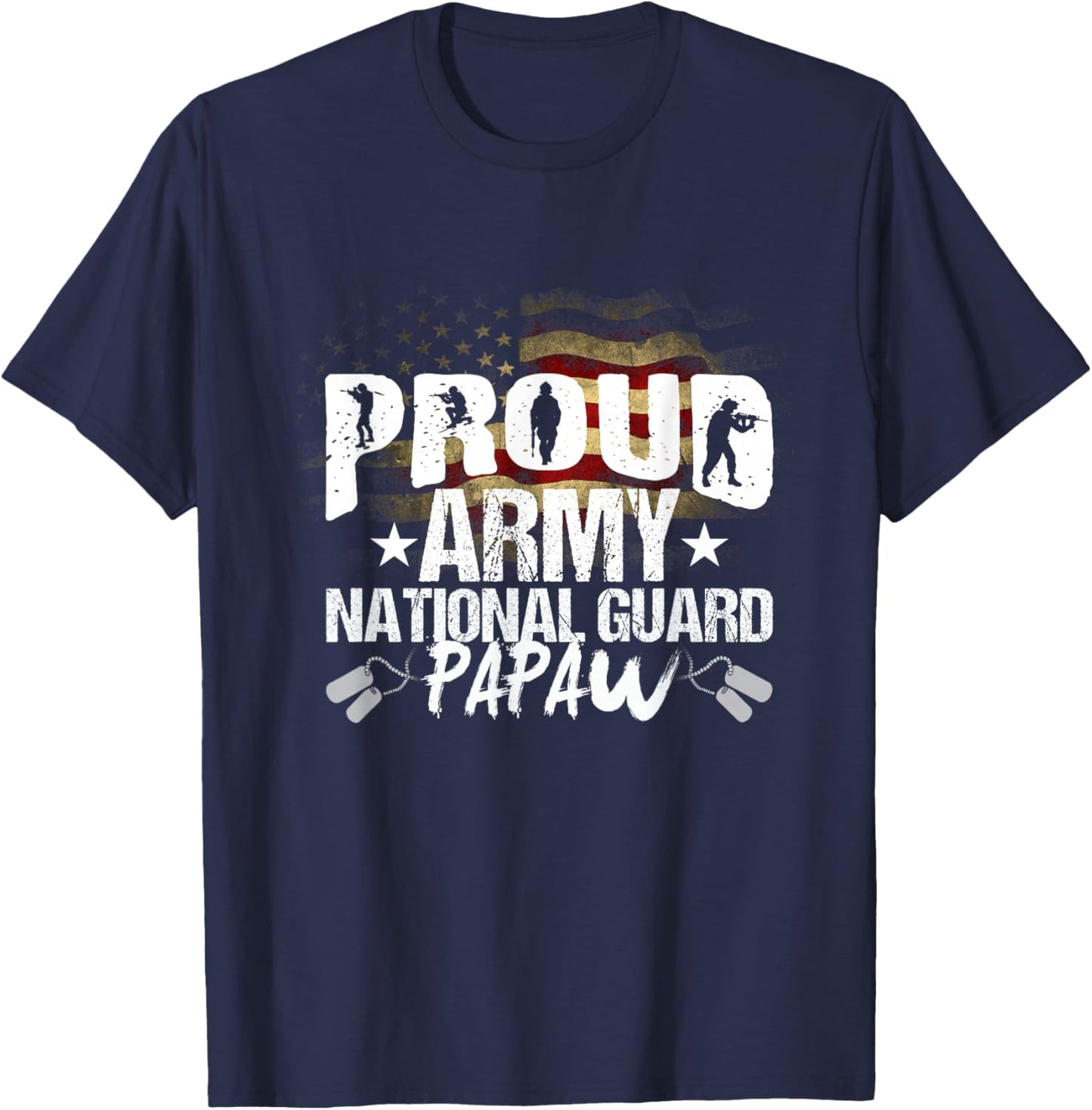 Proud Army National Guard Papaw Veteran On 4th July T-Shirt - T-Shirt | Navy