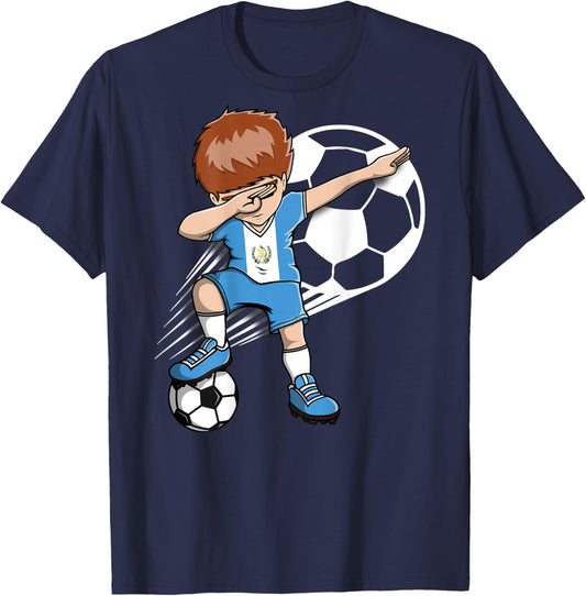 Dabbing Soccer Boy Guatemala Jersey Guatemalan Football Fans T-Shirt - T-Shirt | Navy