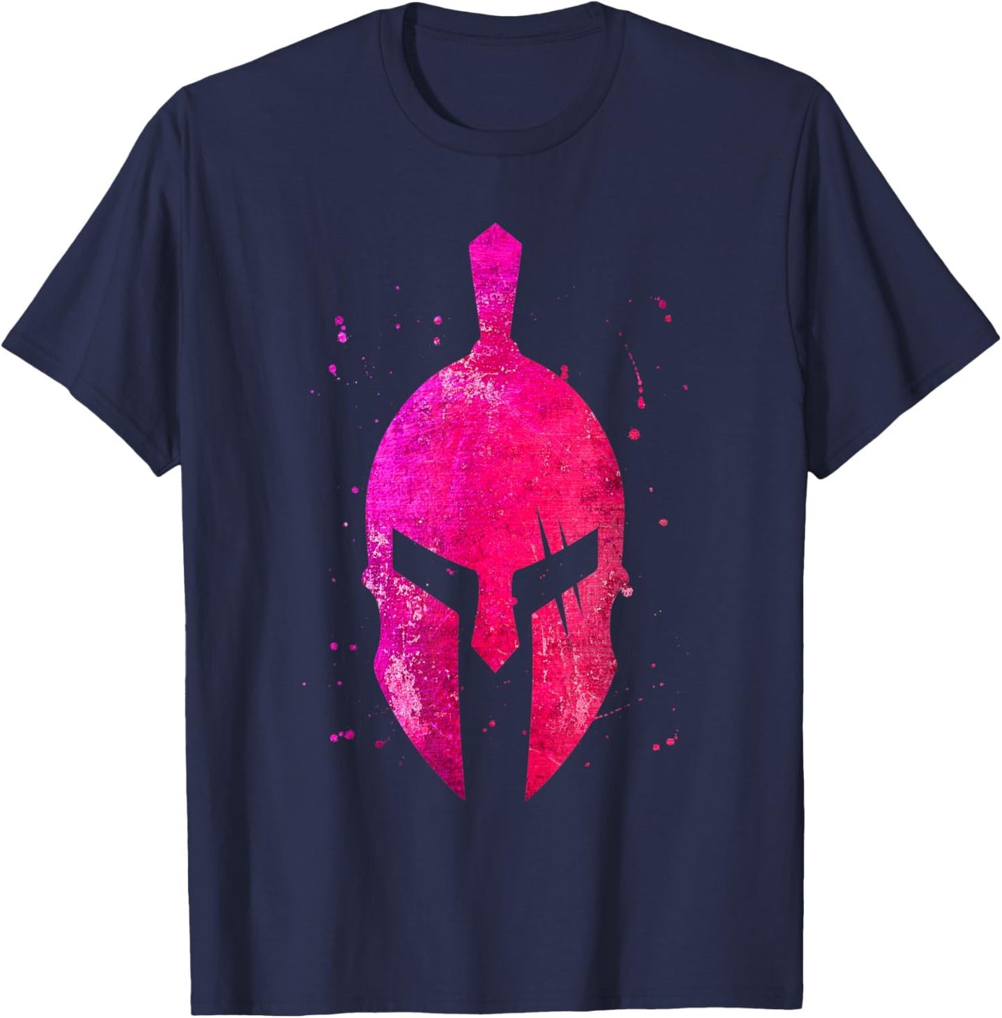 Gladiator Helmet Symbol Pink Spartan Girl Workout Gym Sparta T-Shirt - T-Shirt | Navy
