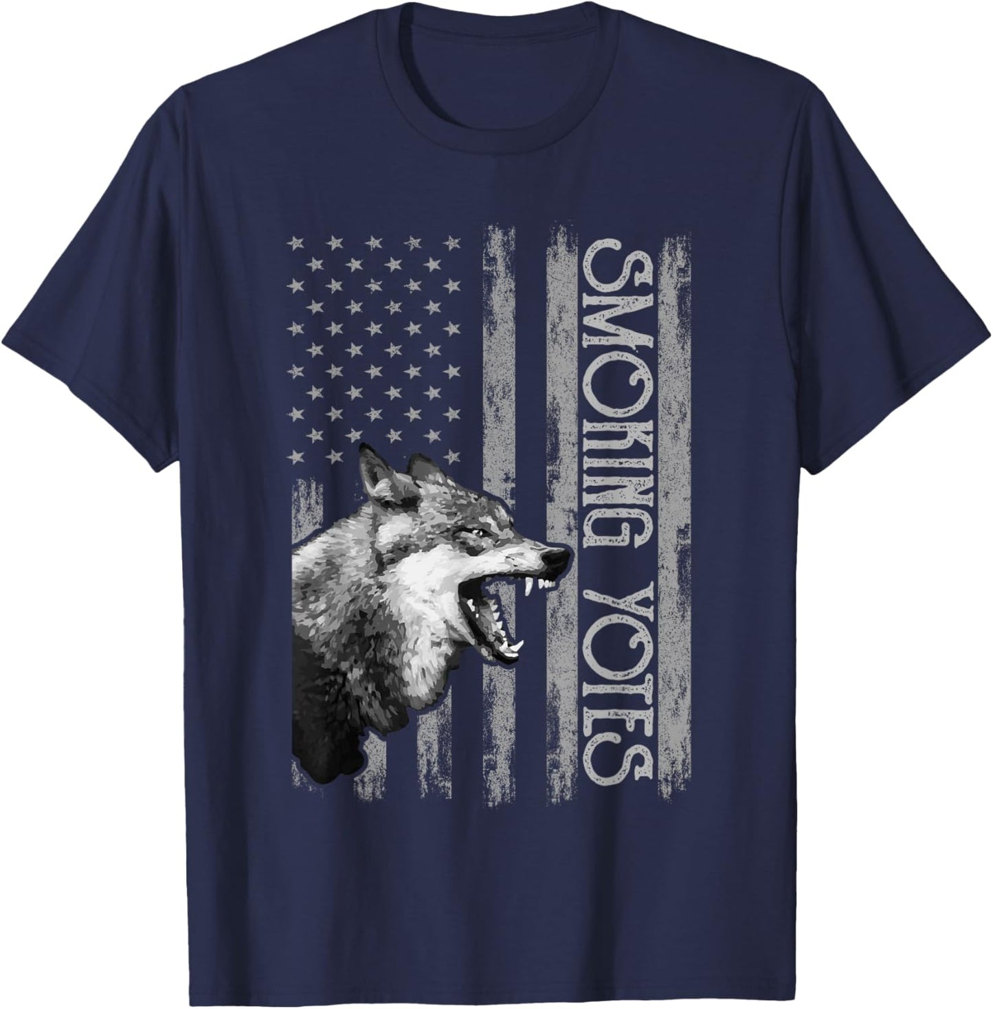 Coyote Hunting USA Apparel, American Flag Hunter US Men T-Shirt - T-Shirt | Navy