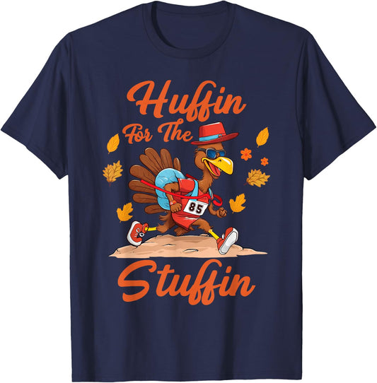 Huffin And Puffin For Stuffing Turkey Trot Squad T-Shirt - T-Shirt | Navy