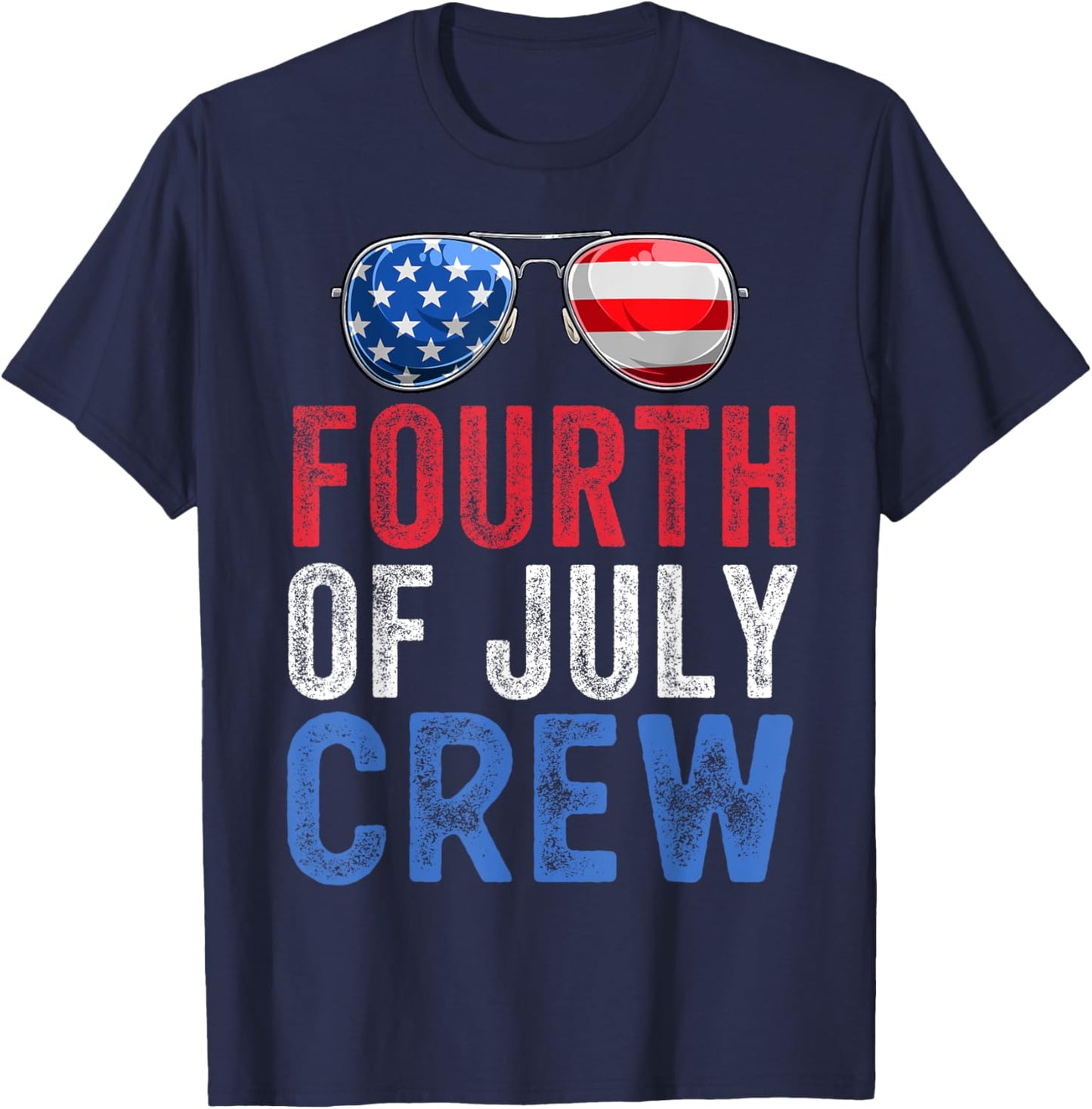 4th of July Crew Matching Family Funny Fourth of July Group Women Kids Men T-Shirt - T-Shirt | Navy