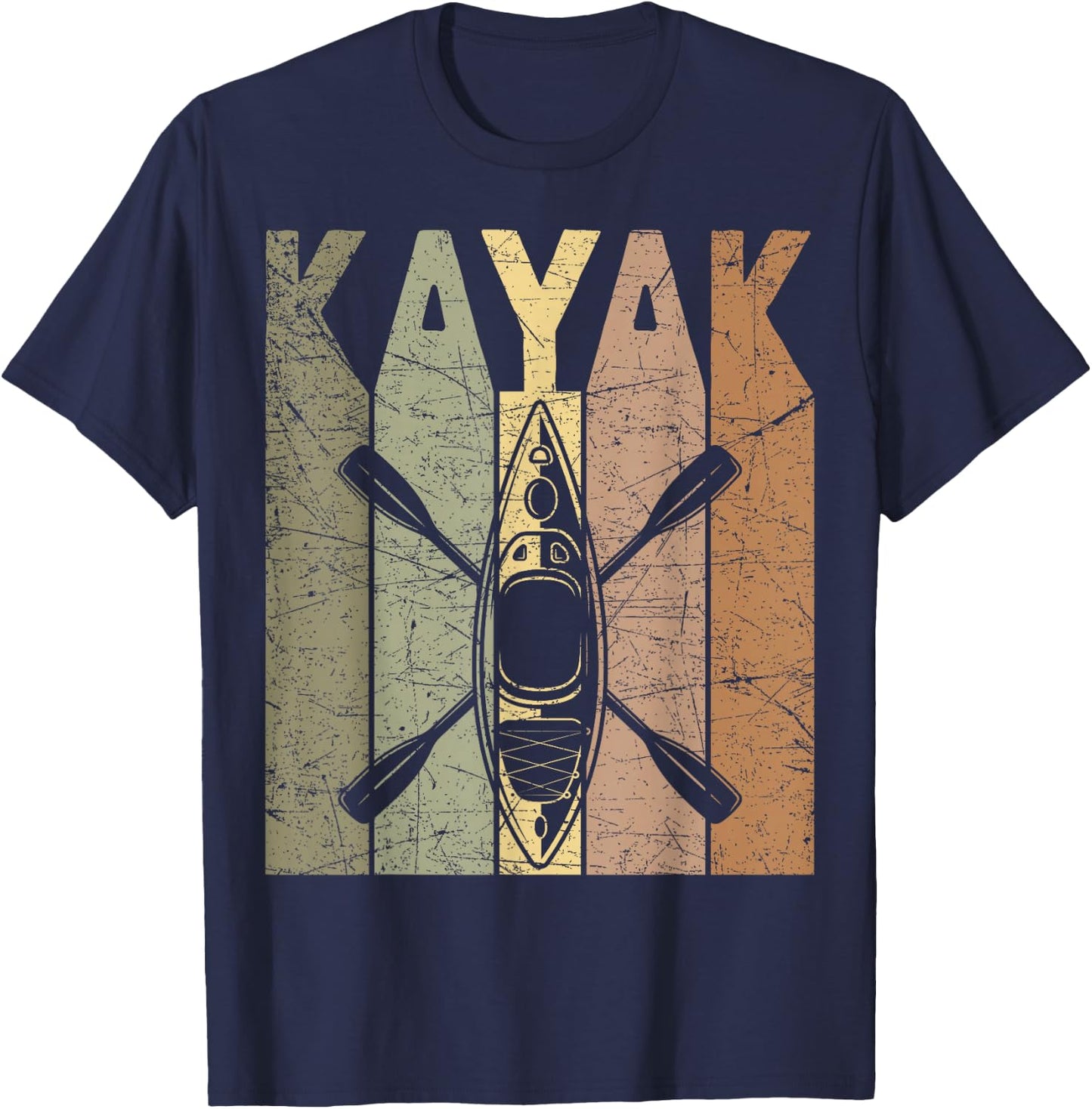 Kayak Vintage Kayaking Retro kayak Paddling Kayaker , Small, Black T-Shirt - T-Shirt | Navy