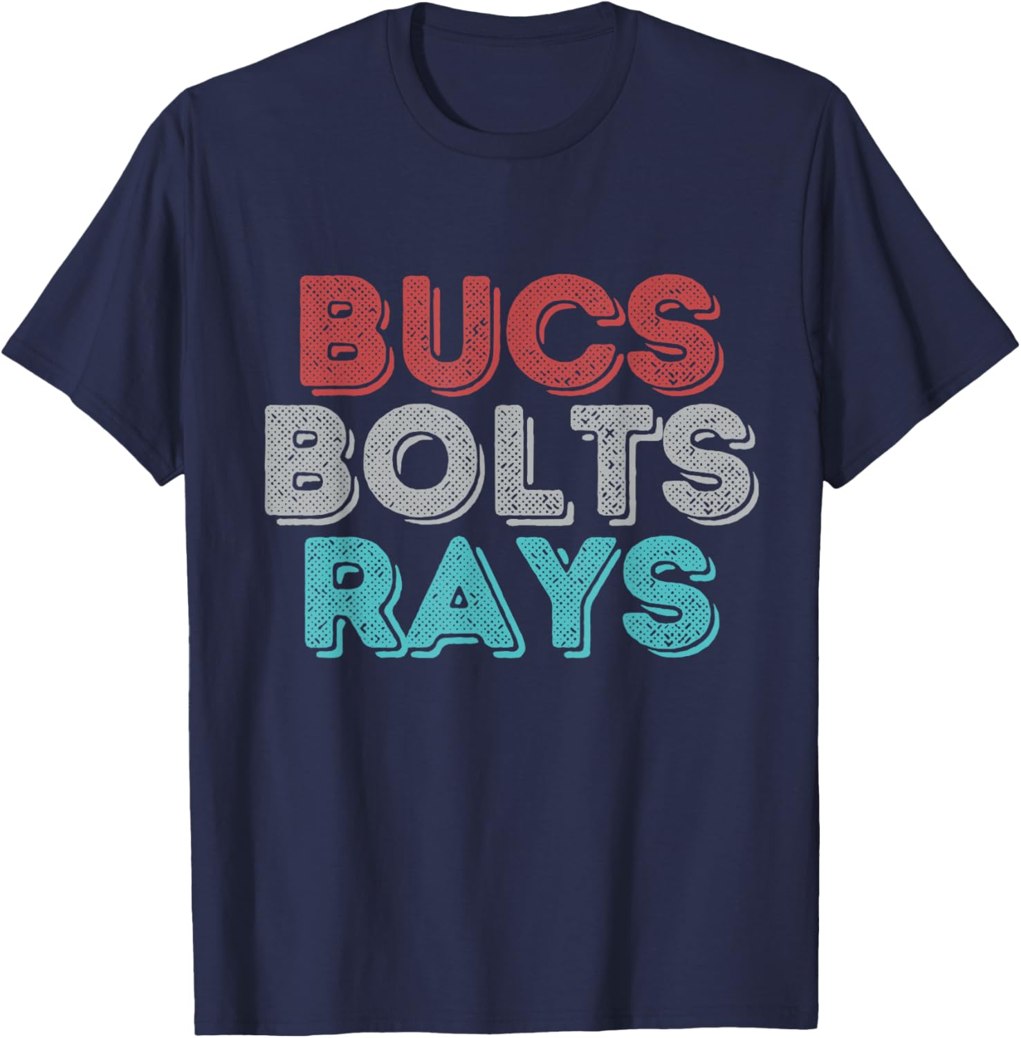 Retro Vintage Bucs Bolts Rays T-Shirt - T-Shirt | Navy