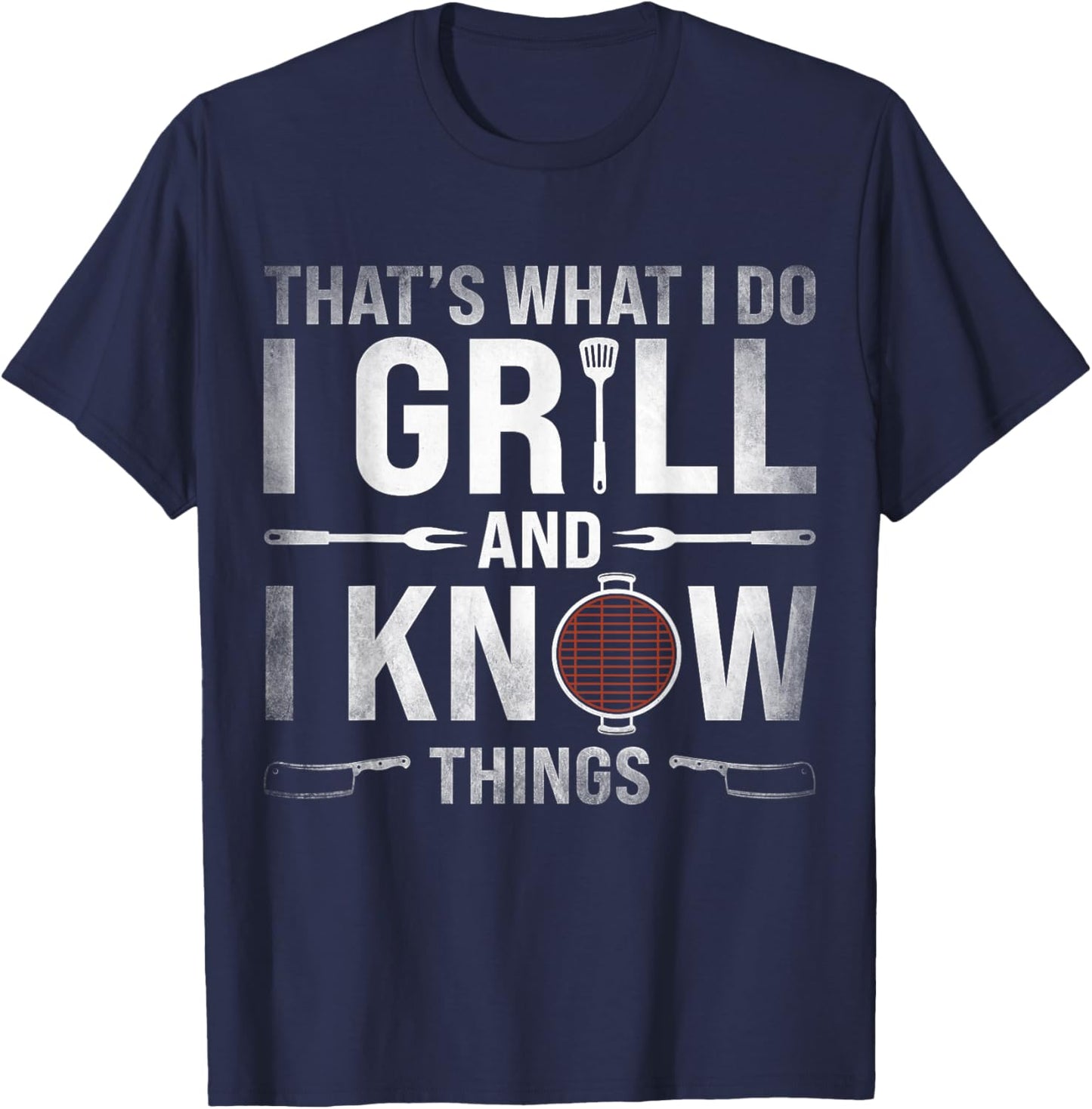 Funny Grilling BBQ Barbecue Smoking Meat Smoker Grill Lover T-Shirt - T-Shirt | Navy