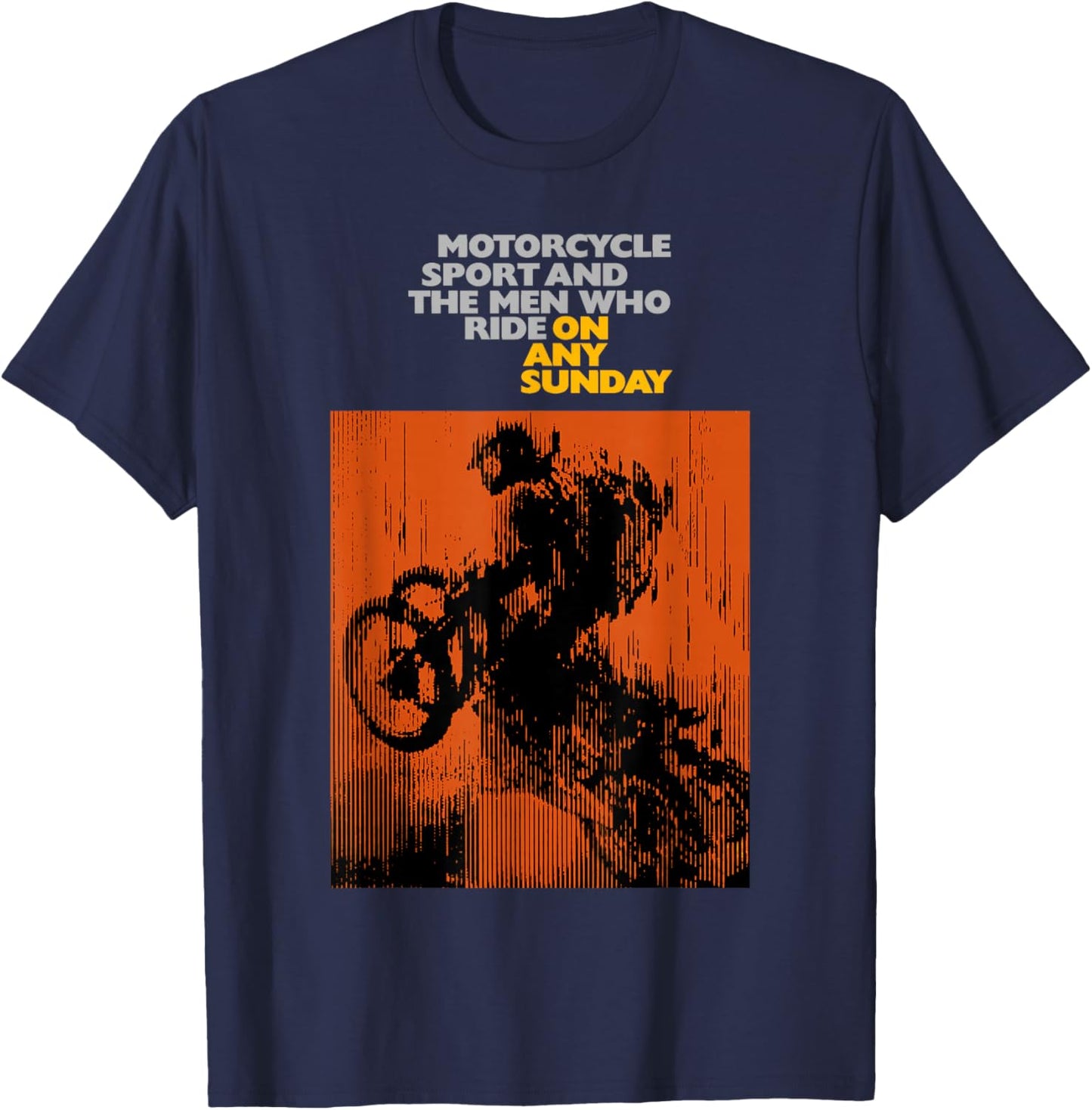 On Any Sunday 1971 Vintage Motorcycle Movie Poster T-Shirt - T-Shirt | Navy