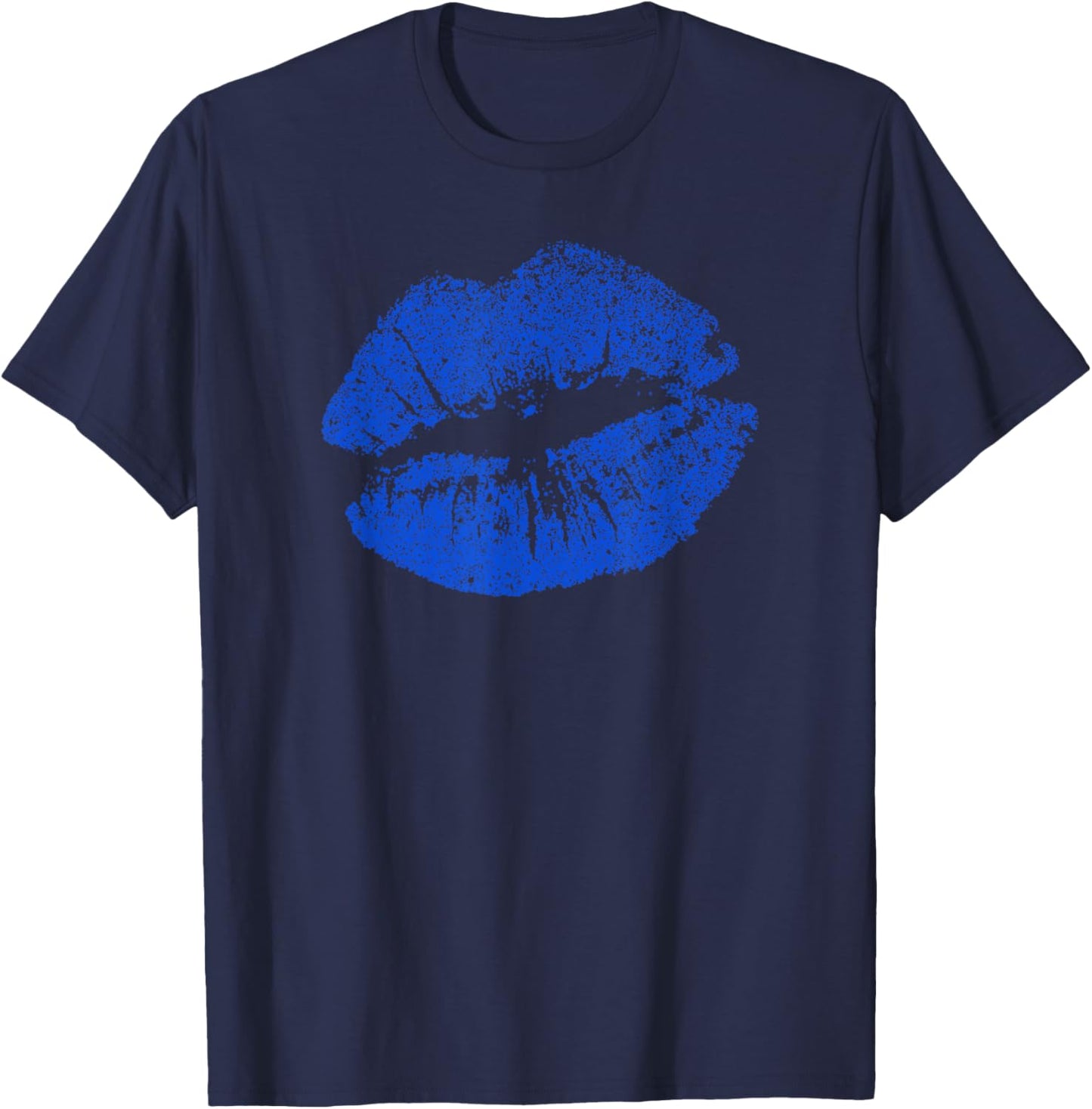 Cobalt Blue Top Women’s Sexy Lips Cute T-Shirt - T-Shirt | Navy