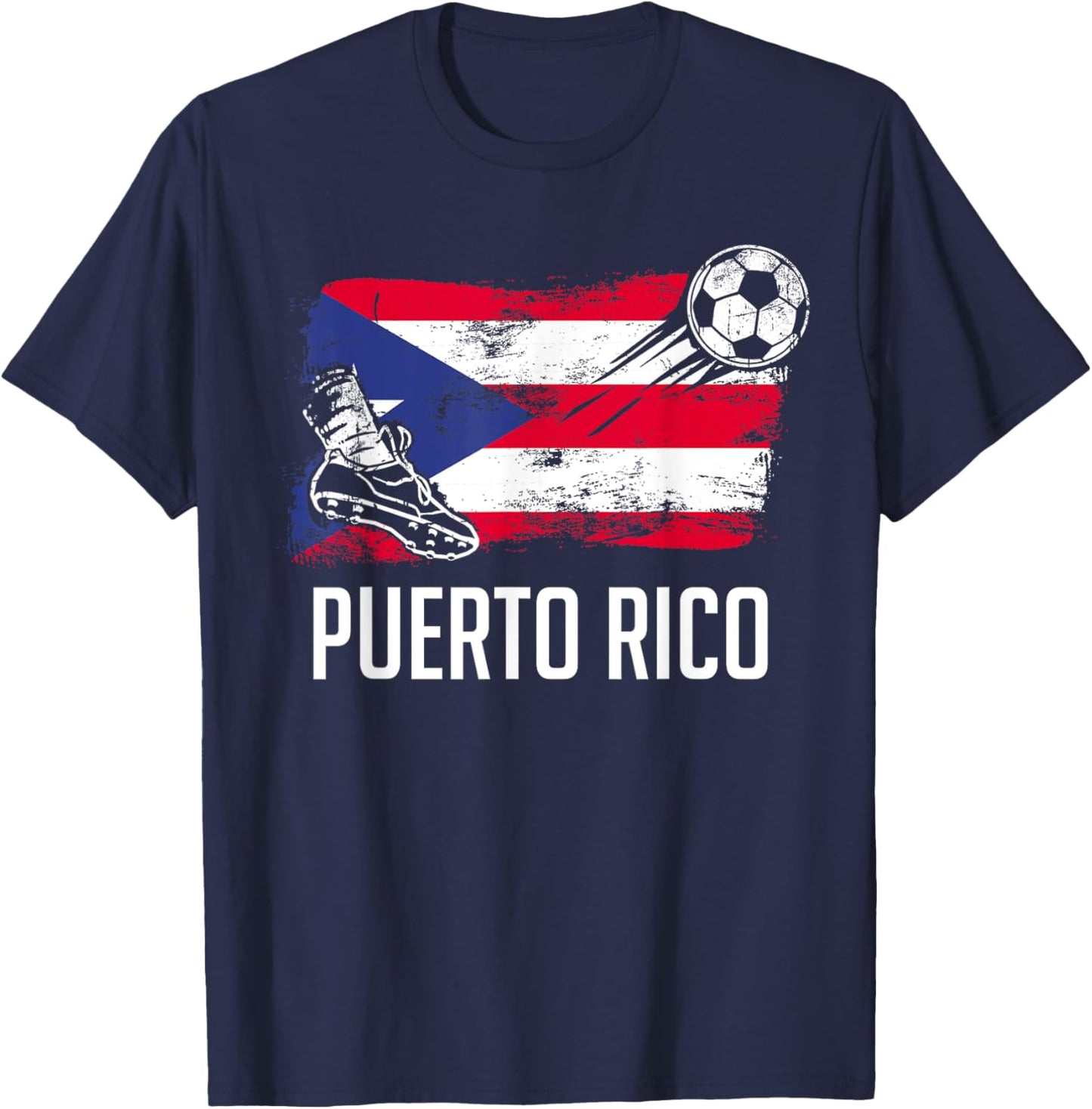 Puerto Rico Flag Jersey Puerto Rico Soccer Team Puerto Rico T-Shirt - T-Shirt | Navy