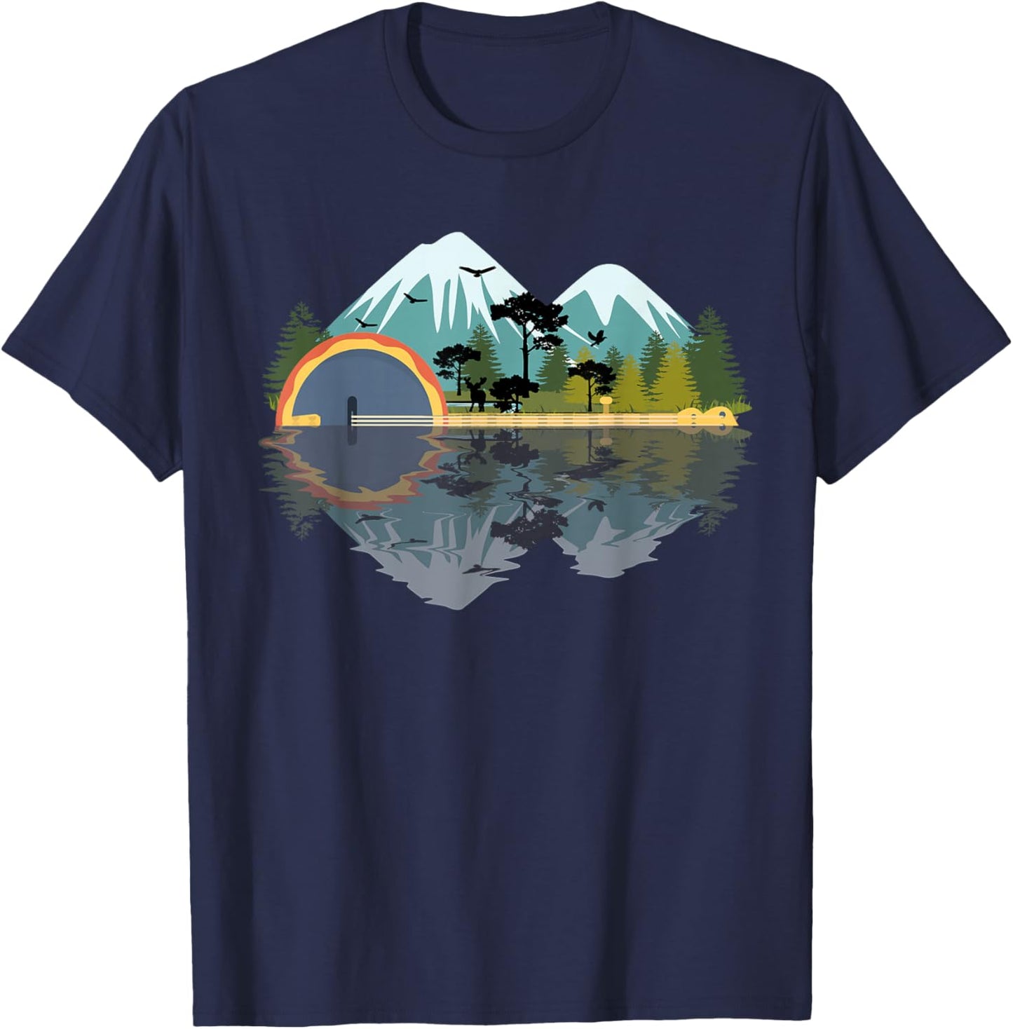 Banjo Music Bluegrass Mandolin Country Music Banjo Play T-Shirt - T-Shirt | Navy