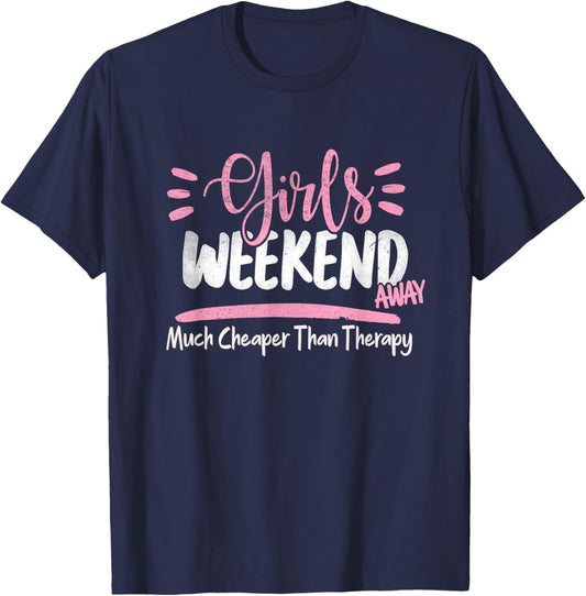 Girls Weekend 2022 Weekend Away Beaches Booze and Besties T-Shirt - T-Shirt | Navy