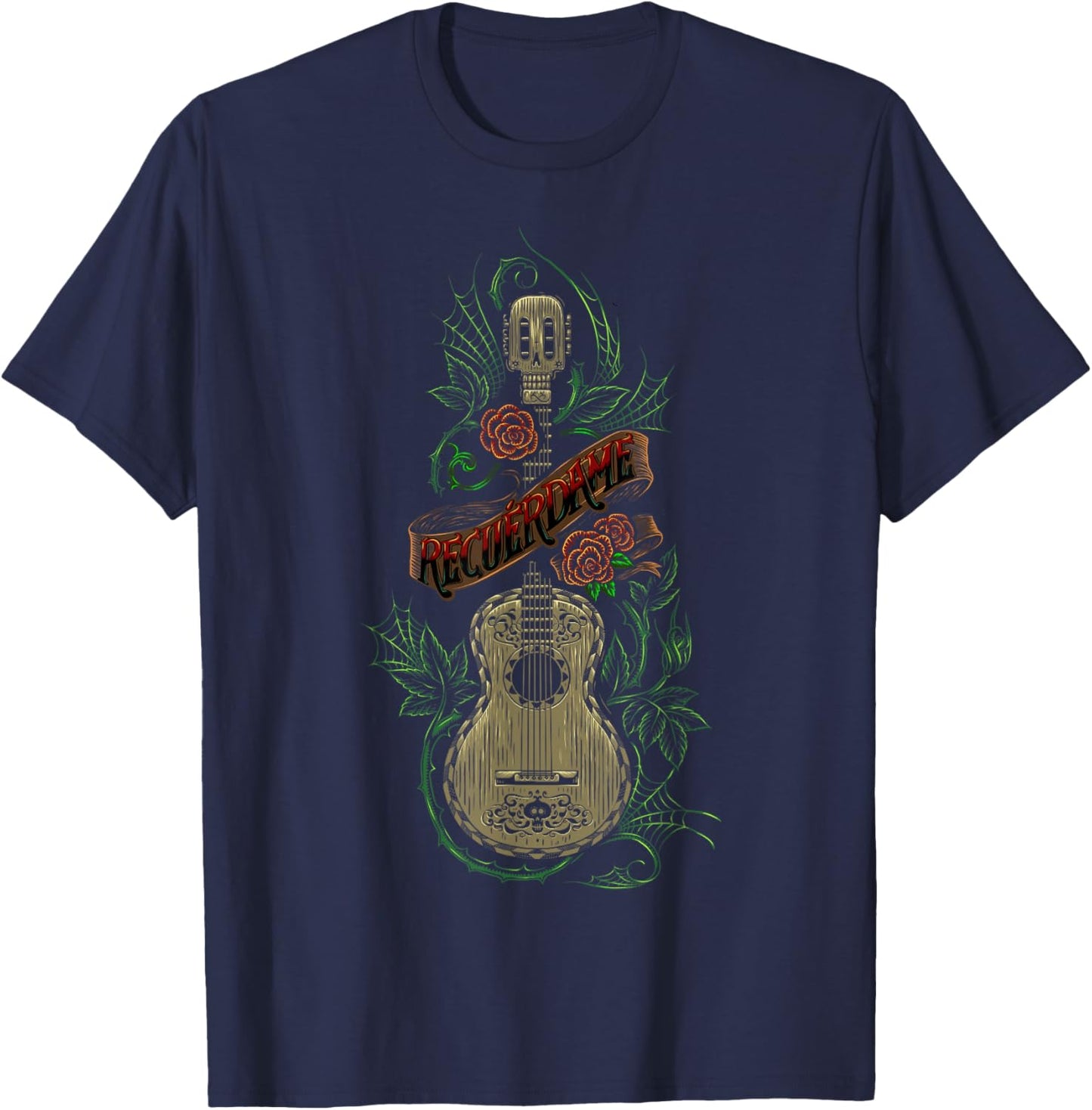Disney Pixar Coco Recuerdame Guitar Portrait T-Shirt - T-Shirt | Navy