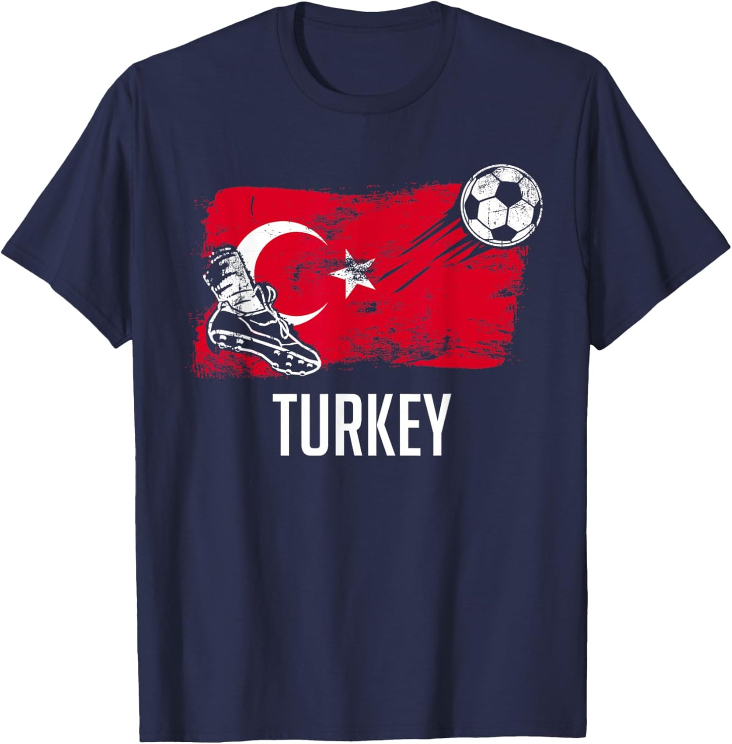 Turkey Flag Jersey Turkish Soccer Team Turkish T-Shirt - T-Shirt | Navy