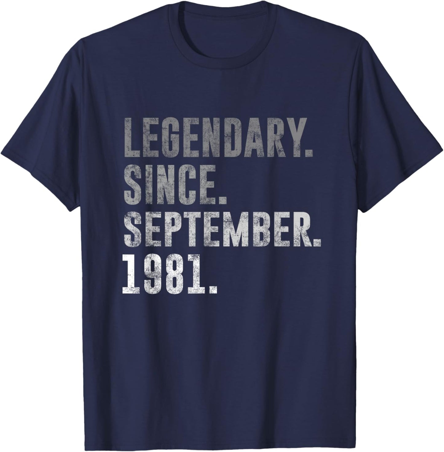 Legendary Since September 1981 44th Birthday Vintage 1981 T-Shirt - T-Shirt | Navy