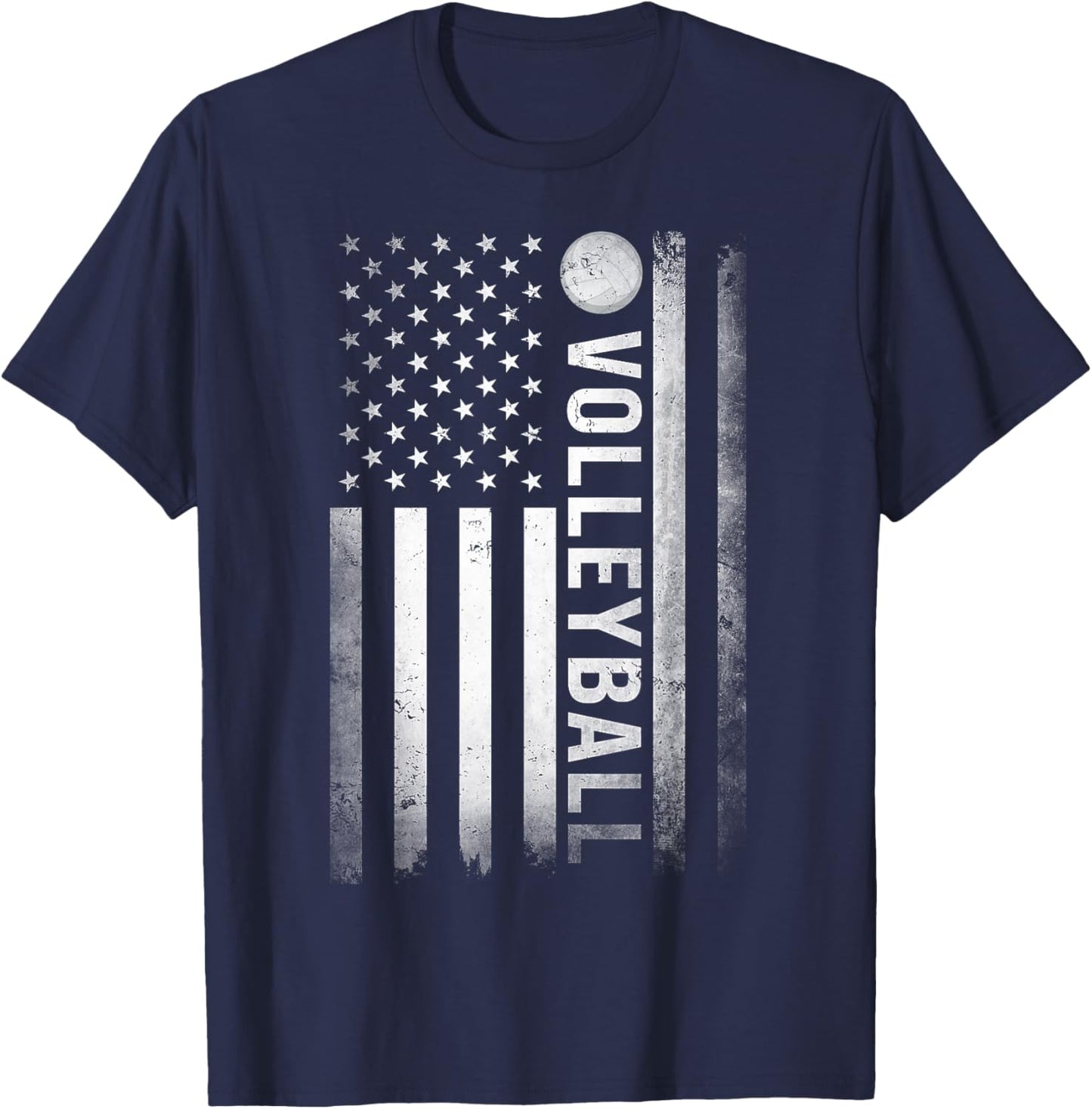 US Volleyball Practice USA Flag American Women Men T-Shirt - T-Shirt | Navy