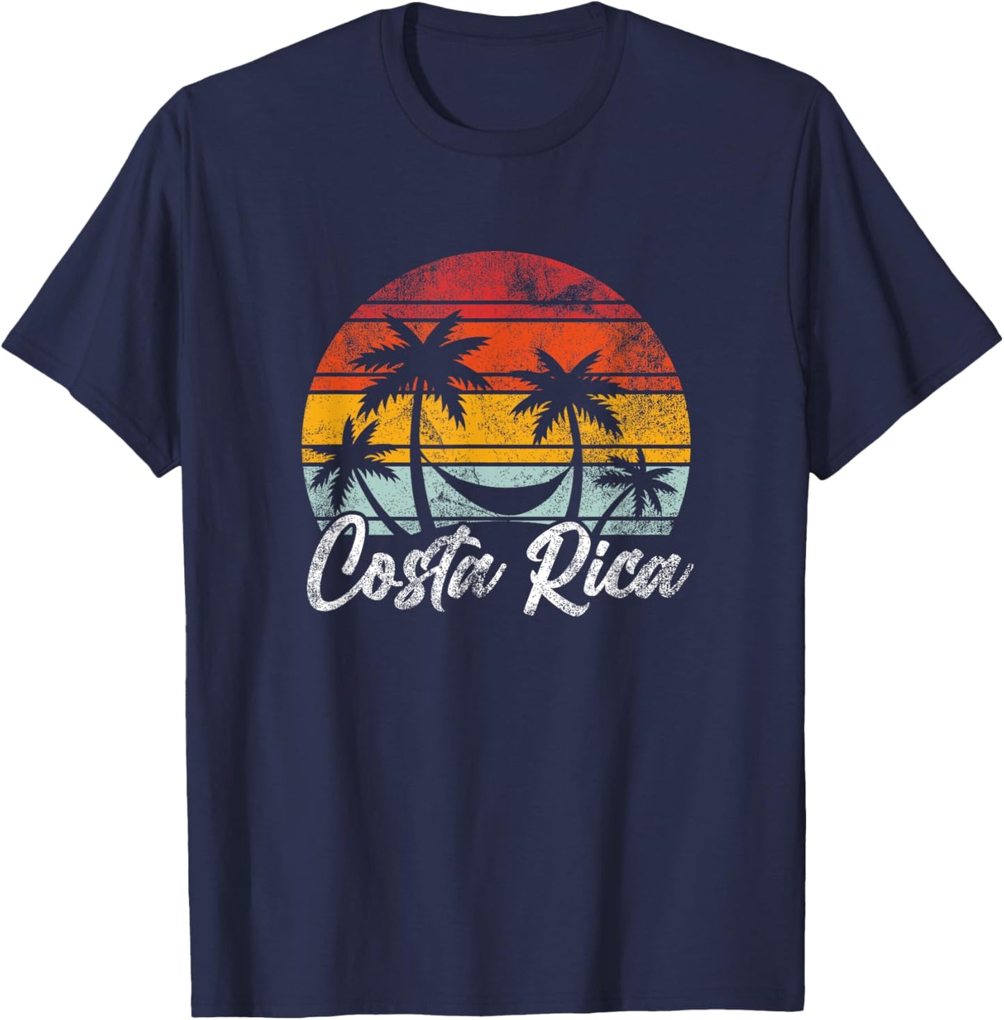 Costa Rica Vintage 70s 80s Retro Throwback Vacation Holiday T-Shirt - T-Shirt | Navy