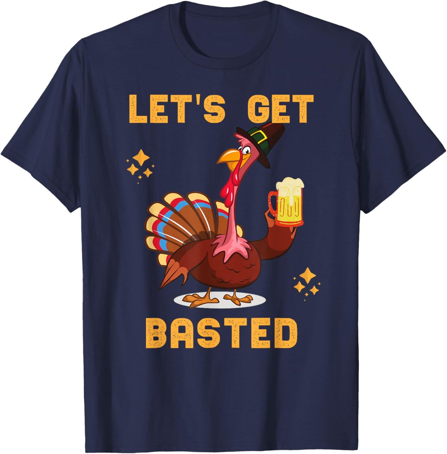 Funny Thanksgiving Turkey Beer Drinking Party Costume T-Shirt - T-Shirt | Navy