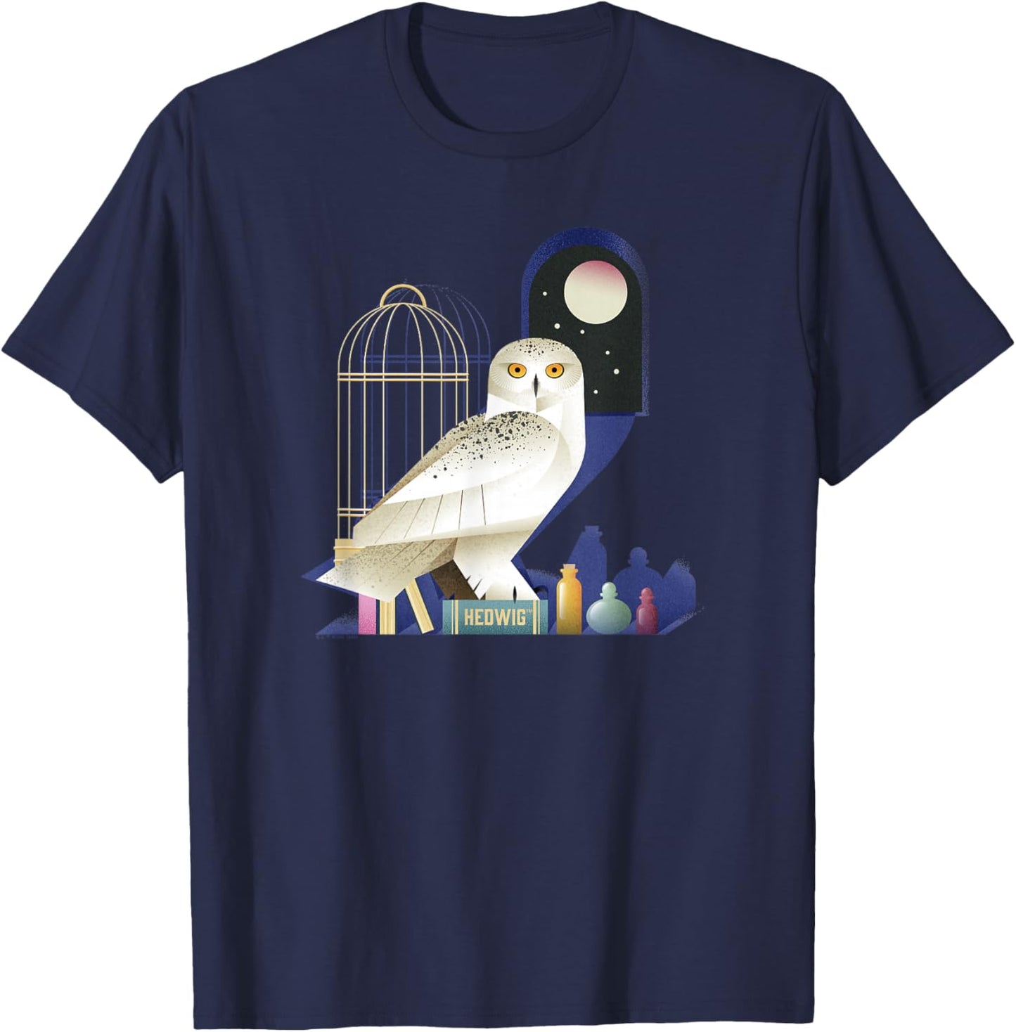 Harry Potter Deathly Hallows 2 Hedwig Profile Poster T-Shirt - T-Shirt | Navy