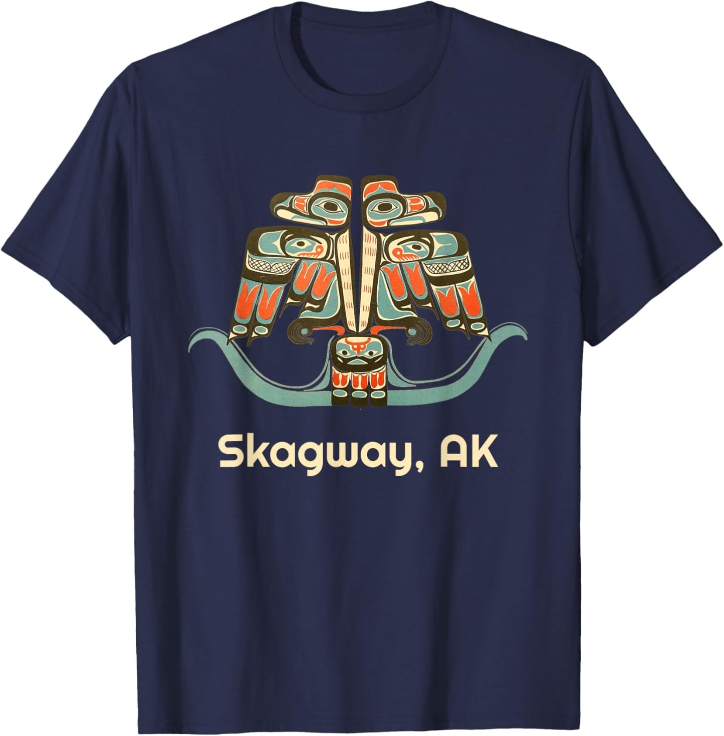 Skagway Alaska Thunderbird NW Native Indian American Tribal T-Shirt - T-Shirt | Navy