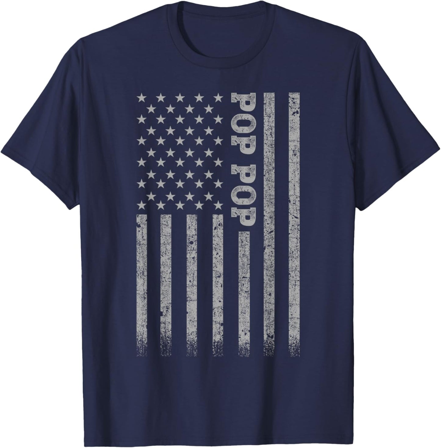 Gifts For Pop Pop Pop Pop American Flag T-Shirt - T-Shirt | Navy