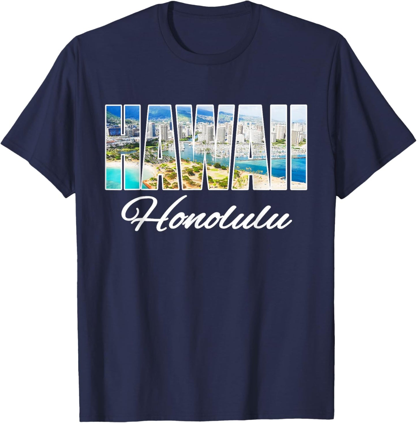 Hawaii Honolulu Beach Hawaiian Island T-Shirt - T-Shirt | Navy