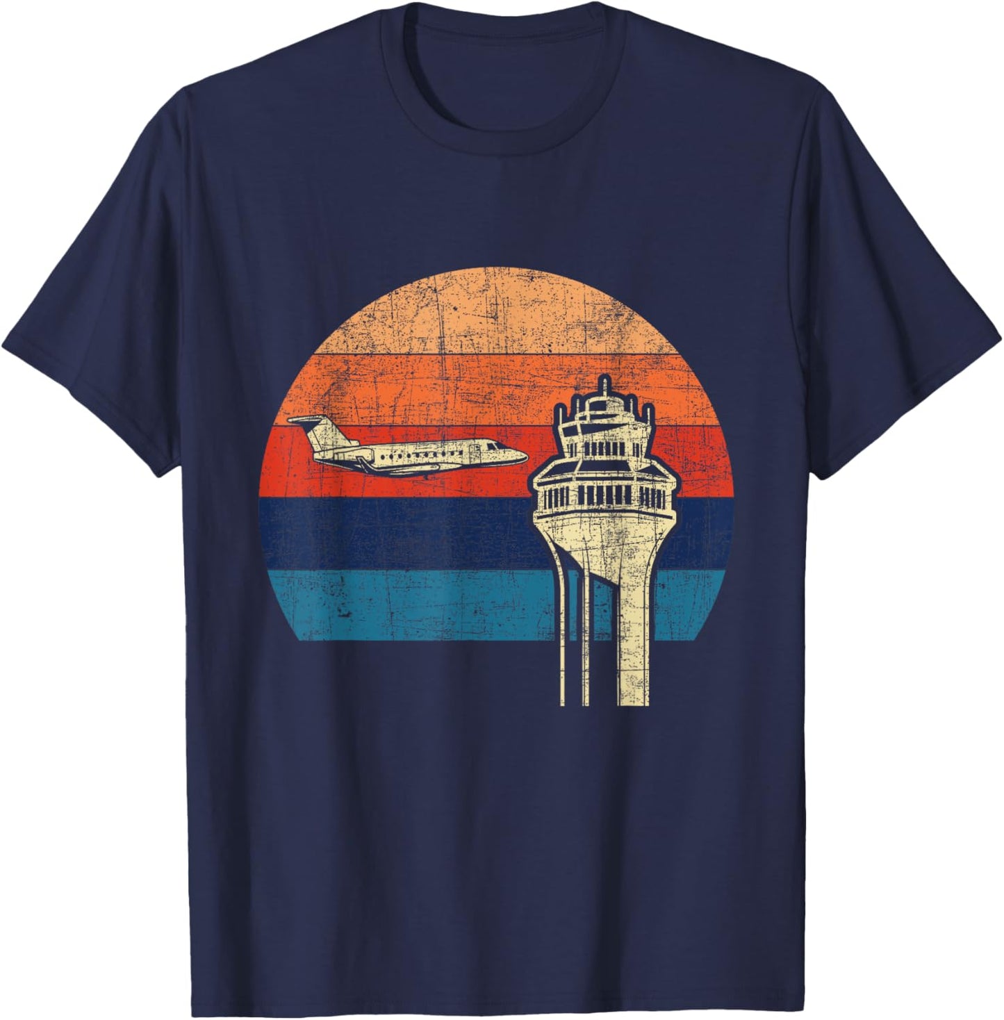 Retro Air Traffic Controller - ATC Aircraft Flight Control T-Shirt - T-Shirt | Navy