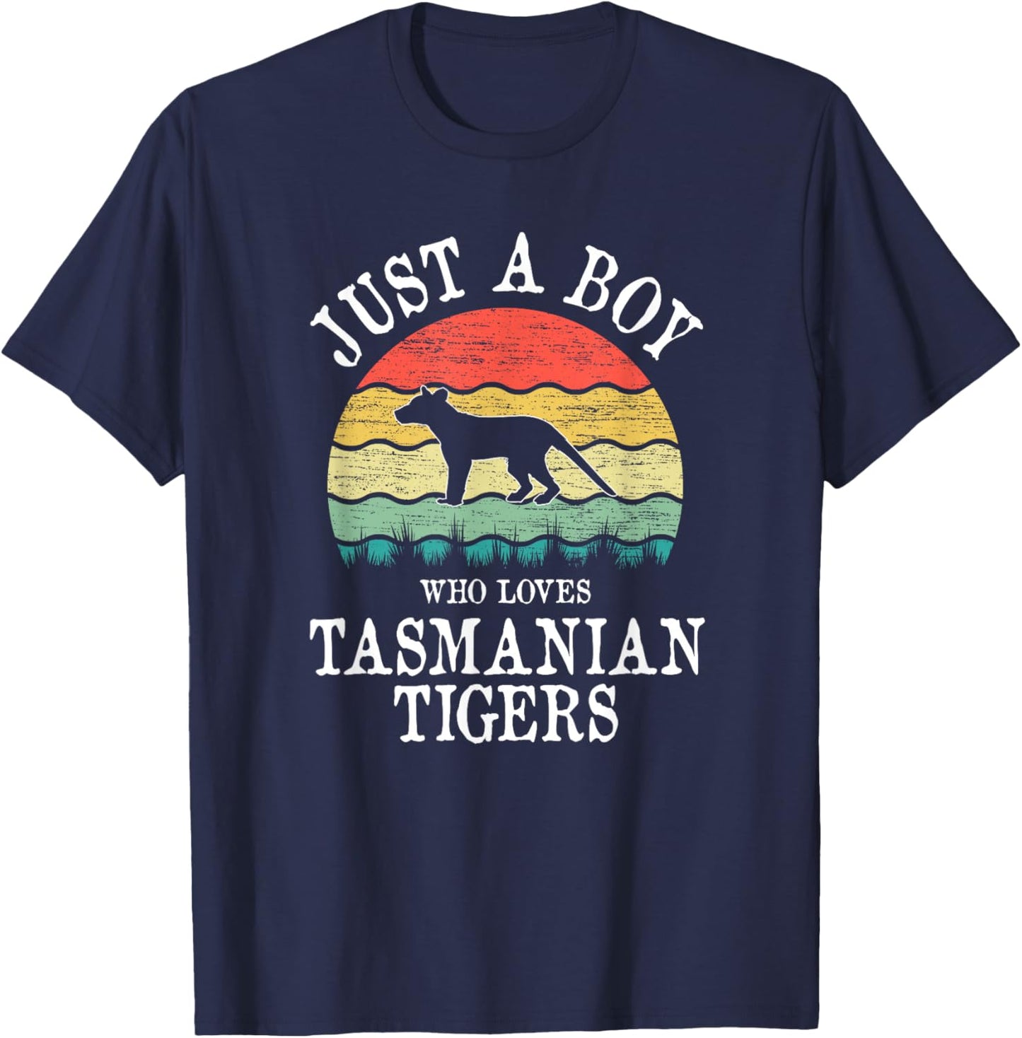 Just A Boy Who Loves Tasmanian Tigers T-Shirt - T-Shirt | Navy
