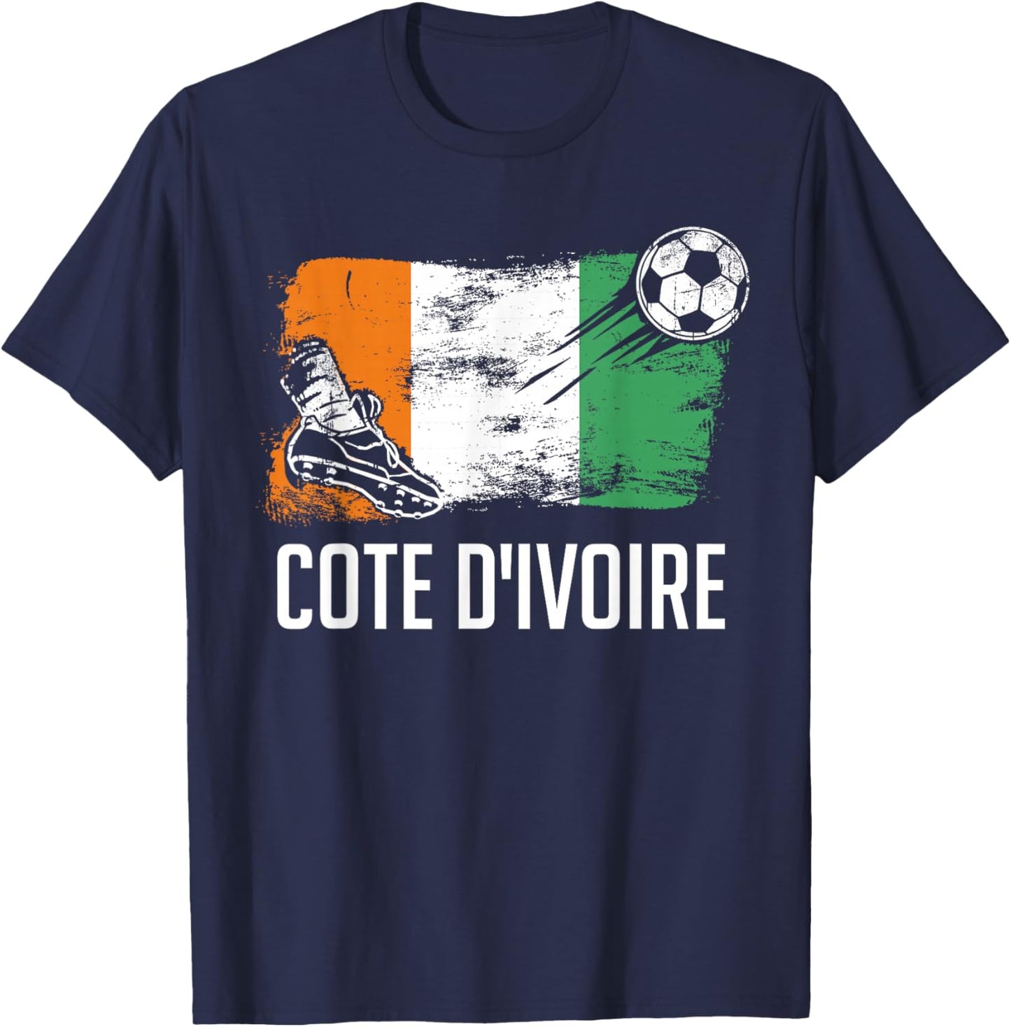 Cote d'Ivoire Flag Jersey Cote d'Ivoire Soccer Team T-Shirt - T-Shirt | Navy