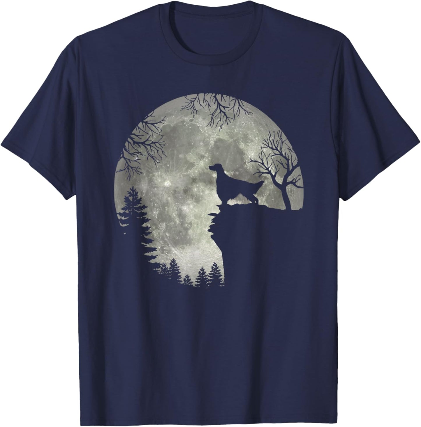 Irish Setter And Moon Halloween T-Shirt - T-Shirt | Navy