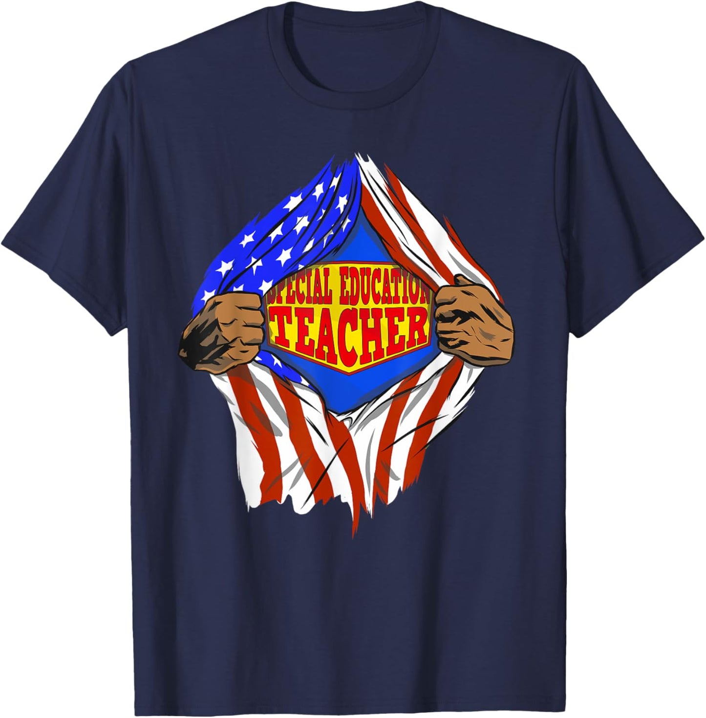 Funny Super Special Education Teacher Hero Job Men Women T-Shirt - T-Shirt | Navy