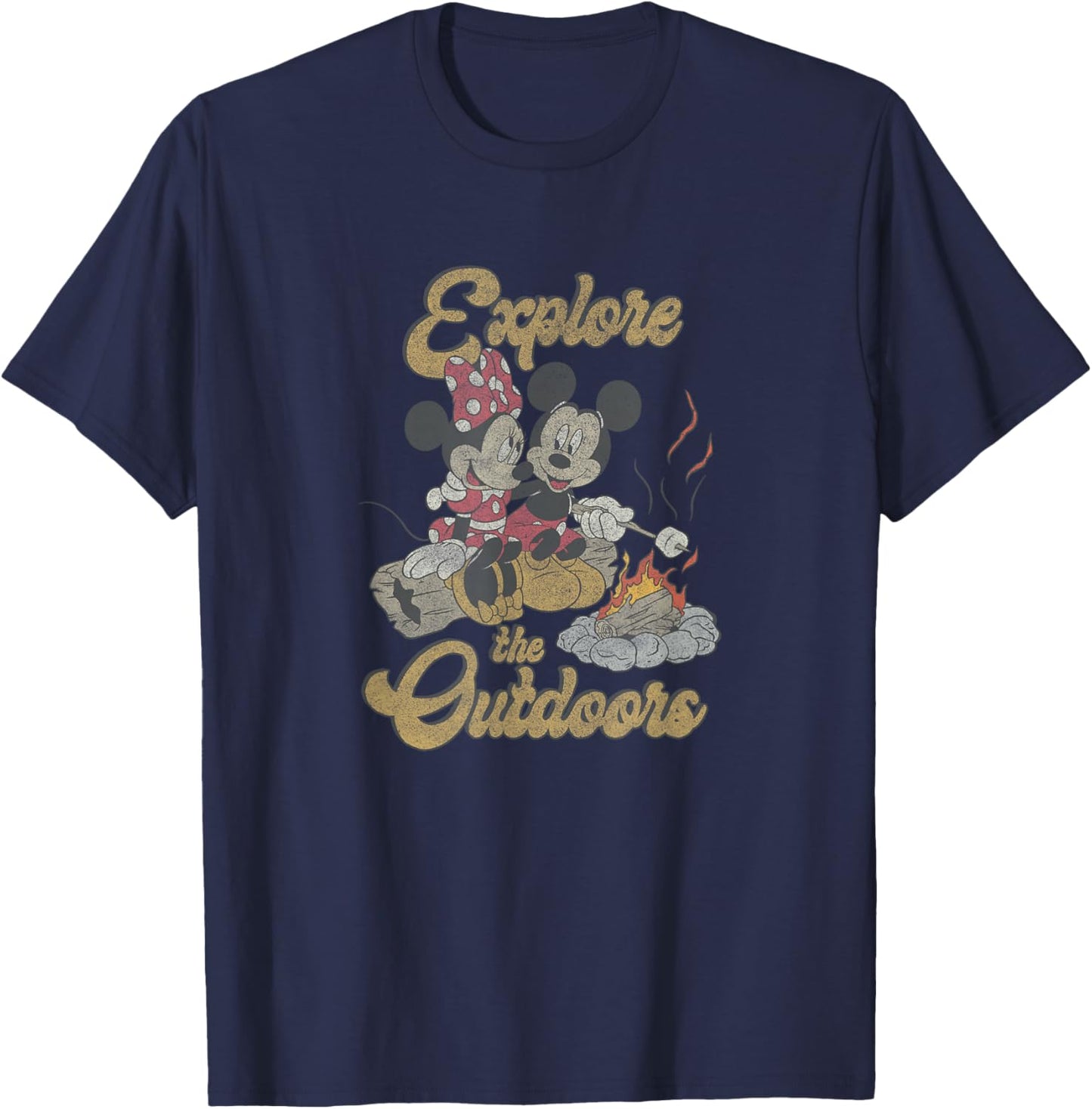 Disney Mickey & Minnie Campfire Explore The Outdoors T-Shirt - T-Shirt | Navy